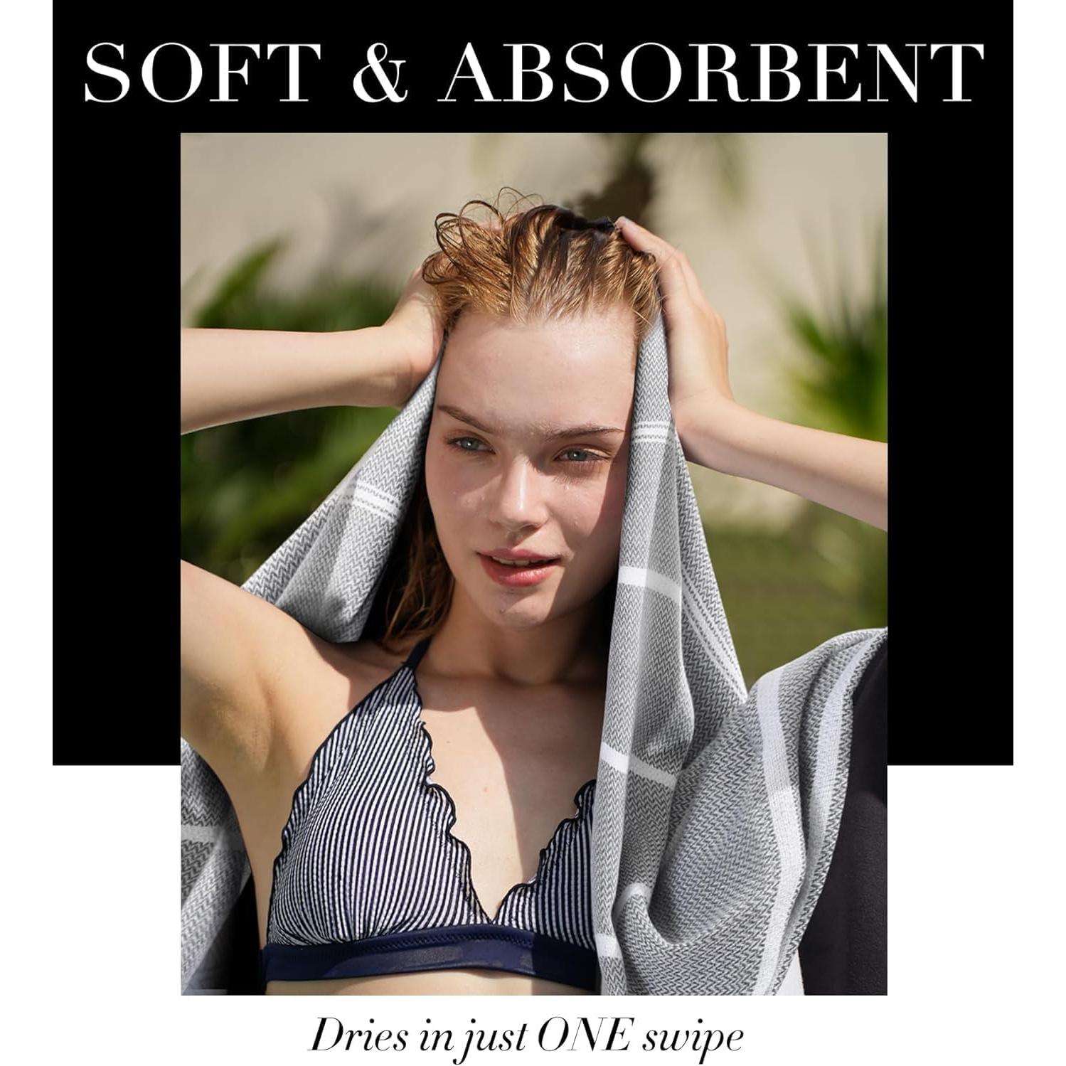 Toalla de Playa Antfuny XL Aqua Sin Arena Secado Rápido