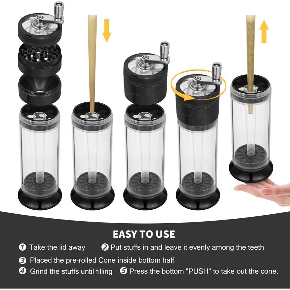 Molino de Especias 3 en 1 PLAMAKER Negro - Molienda y Almacenamiento