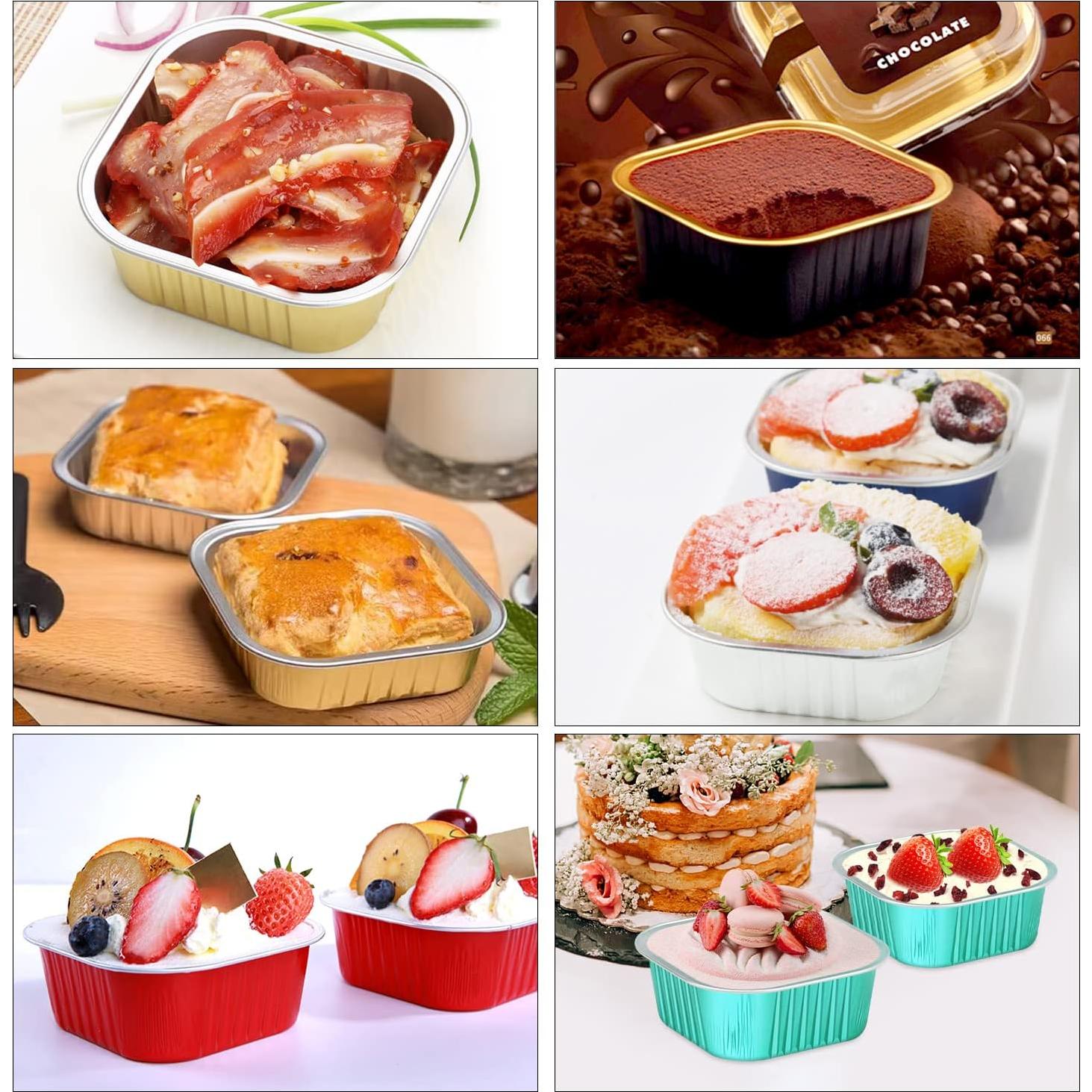 Mini Moldes para Pasteles LNYZQUS 10oz con Tapas - 80 Piezas