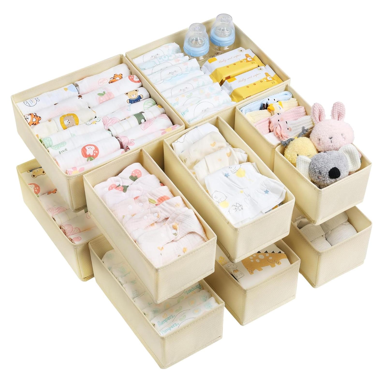 Organizador de Ropa para Bebés Vtopmart 12 Piezas Beige