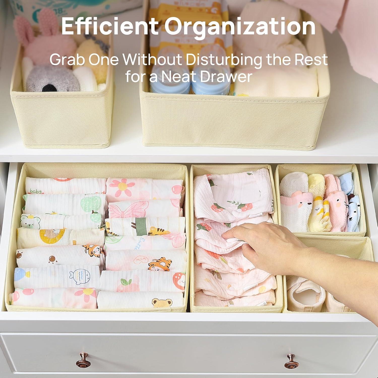 Organizador de Ropa para Bebés Vtopmart 12 Piezas Beige