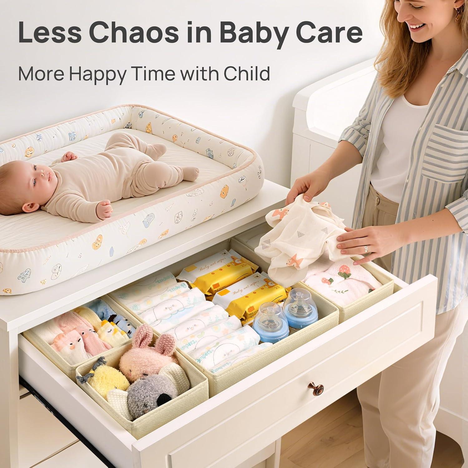 Organizador de Ropa para Bebés Vtopmart 12 Piezas Beige