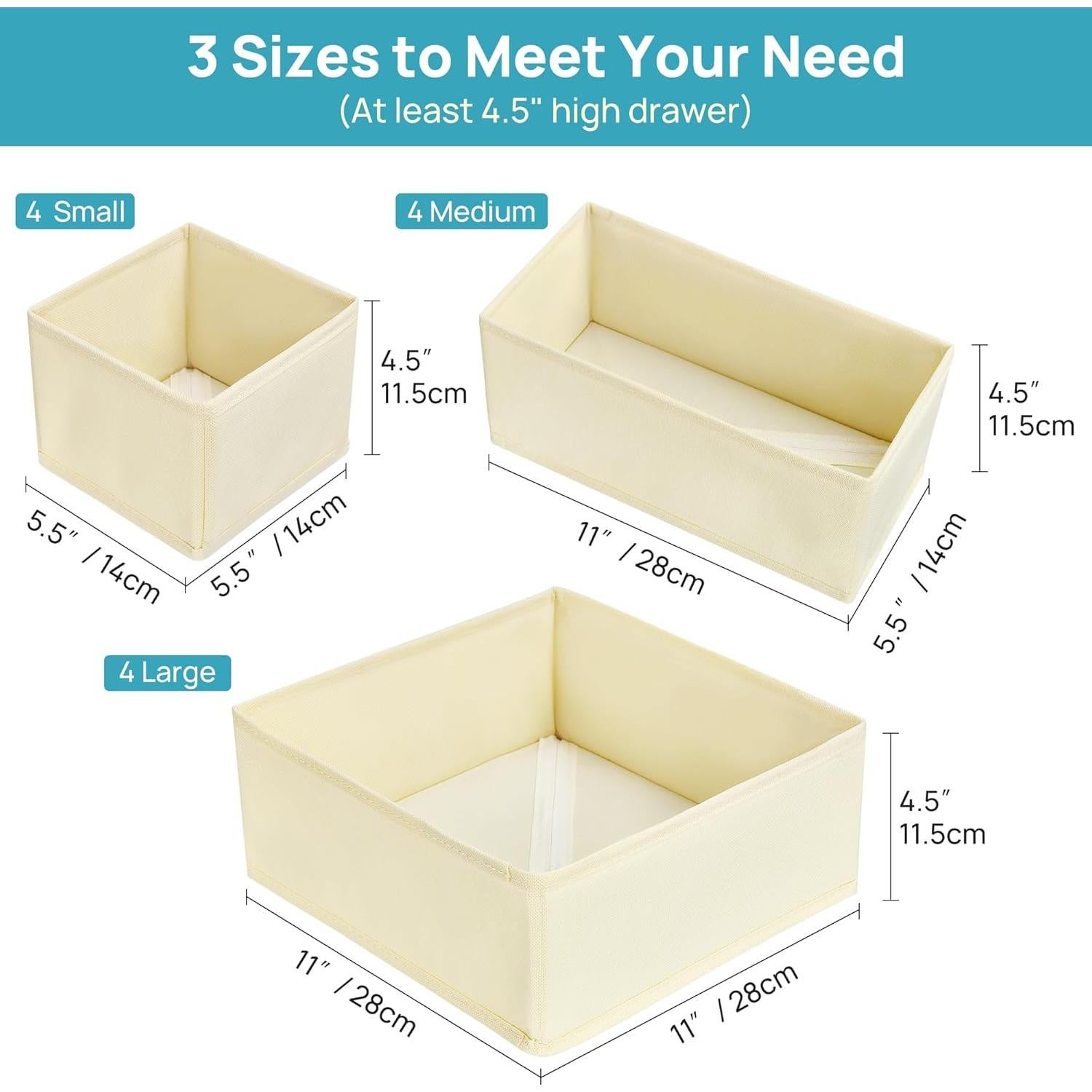 Organizador de Ropa para Bebés Vtopmart 12 Piezas Beige