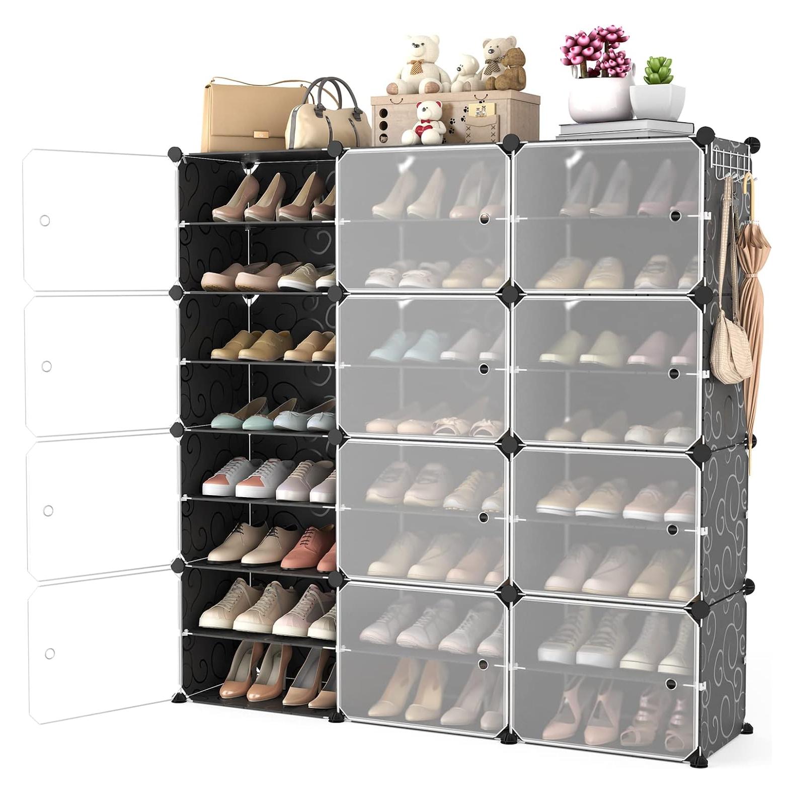 Organizador de Zapatos WEXCISE 48 Pares Ajustable Negro