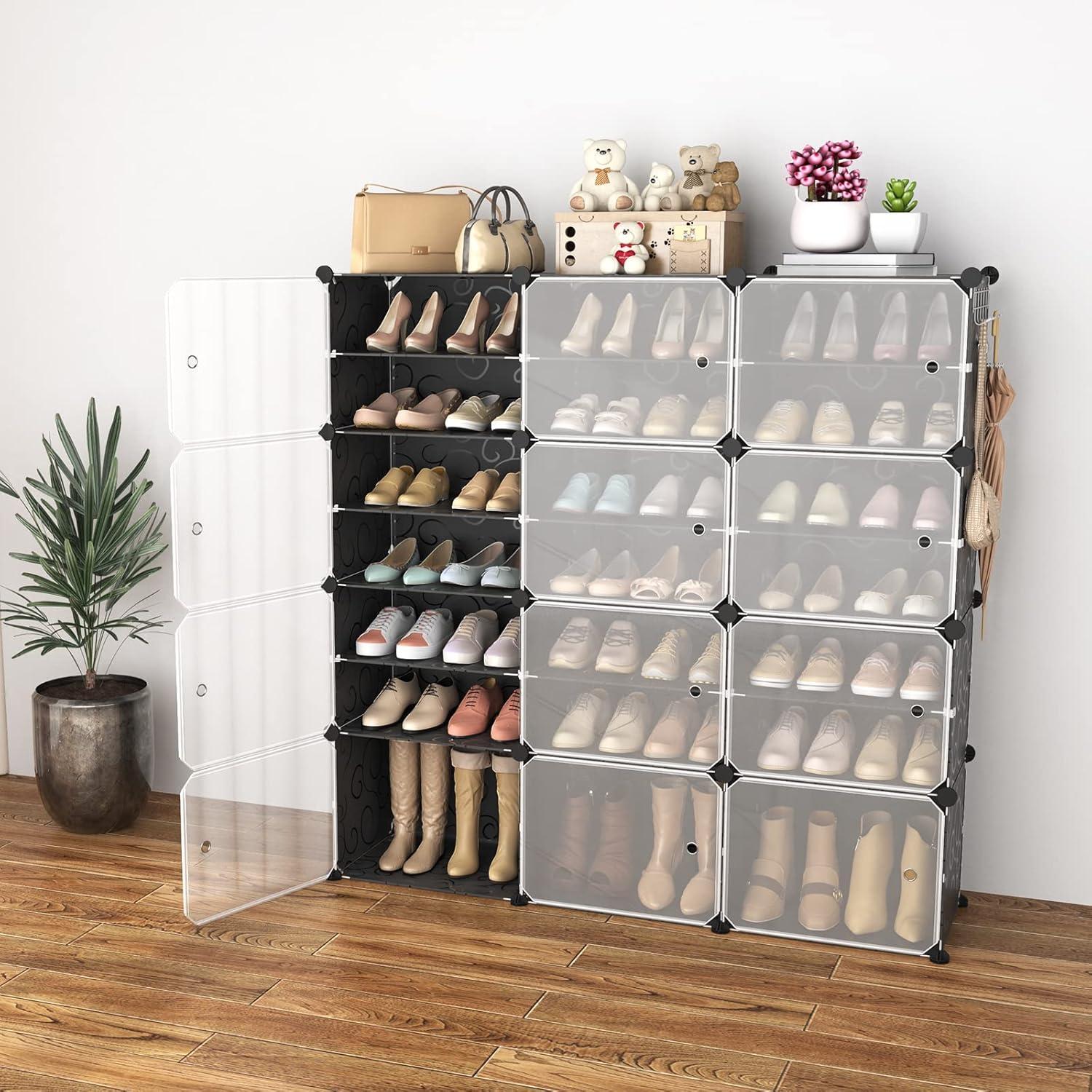 Organizador de Zapatos WEXCISE 48 Pares Ajustable Negro