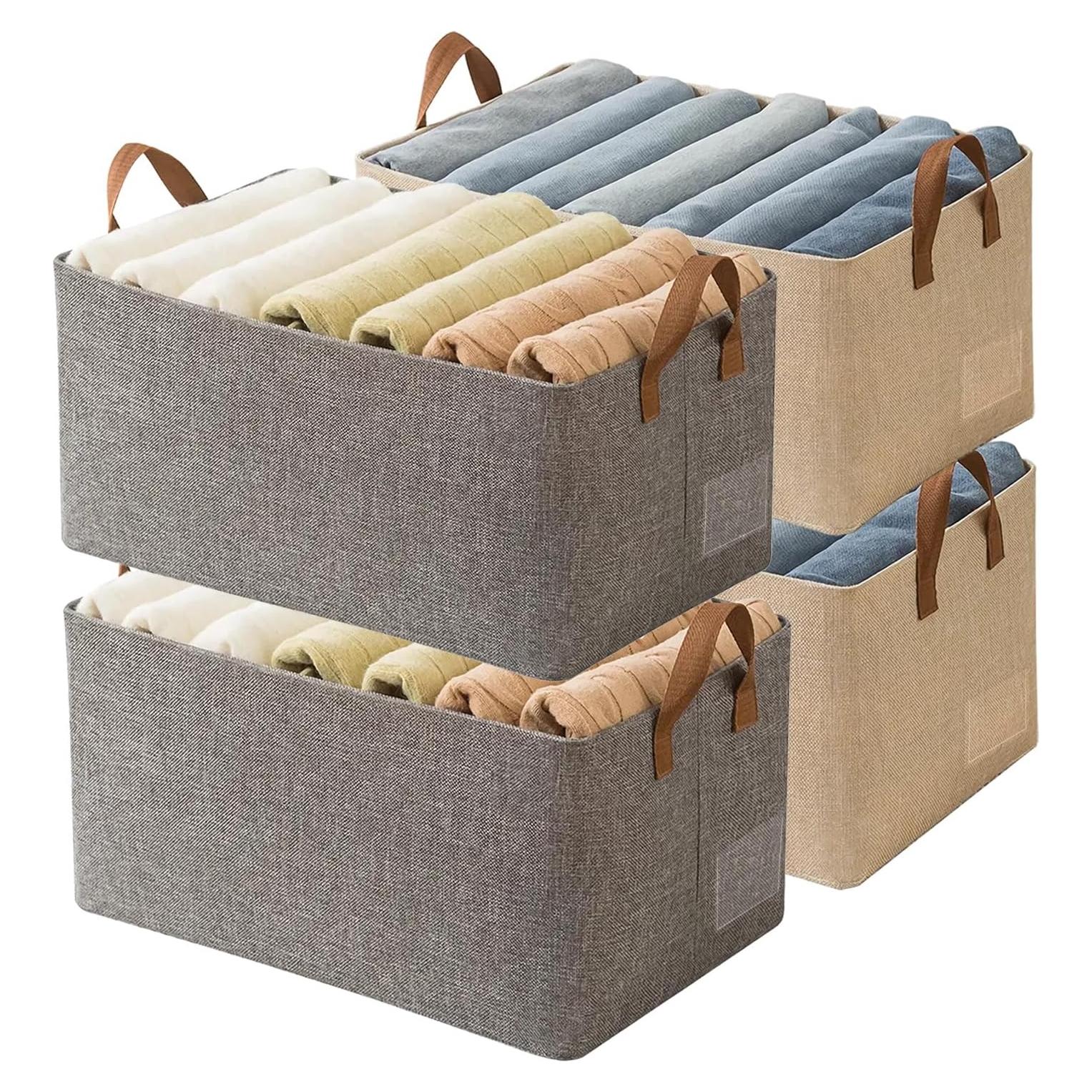 Organizador de Ropa AARAINBOW 4 Pcs Tela y Acero 23L