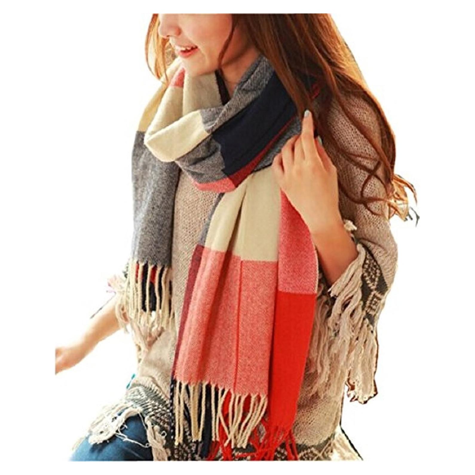 Bufanda de Mujer Loritta Cuadrada Larga Invierno Cálida 200x60 cm