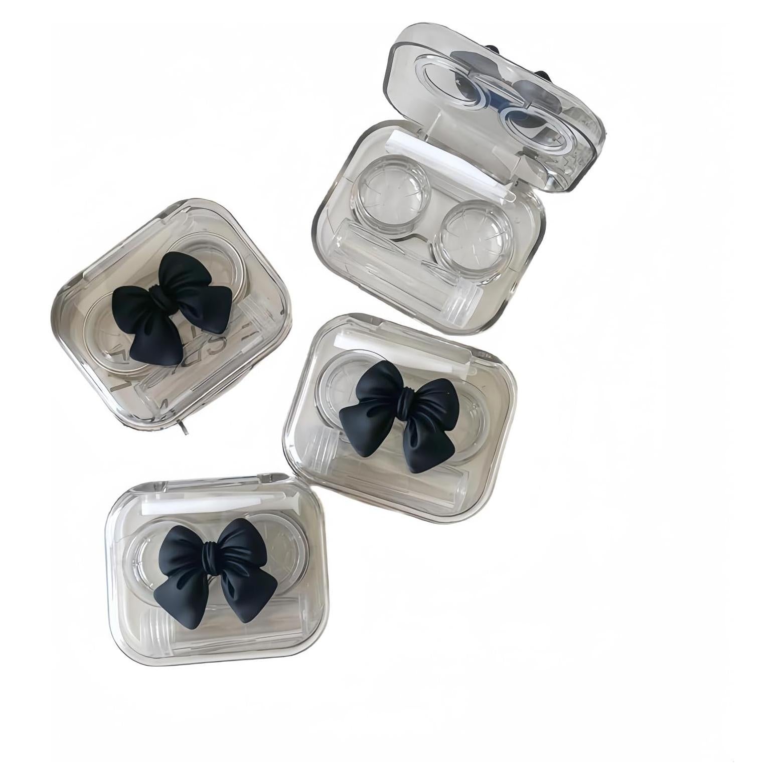 Estuche para Lentes de Contacto 3D Negro - Kit de Viaje 4 Piezas