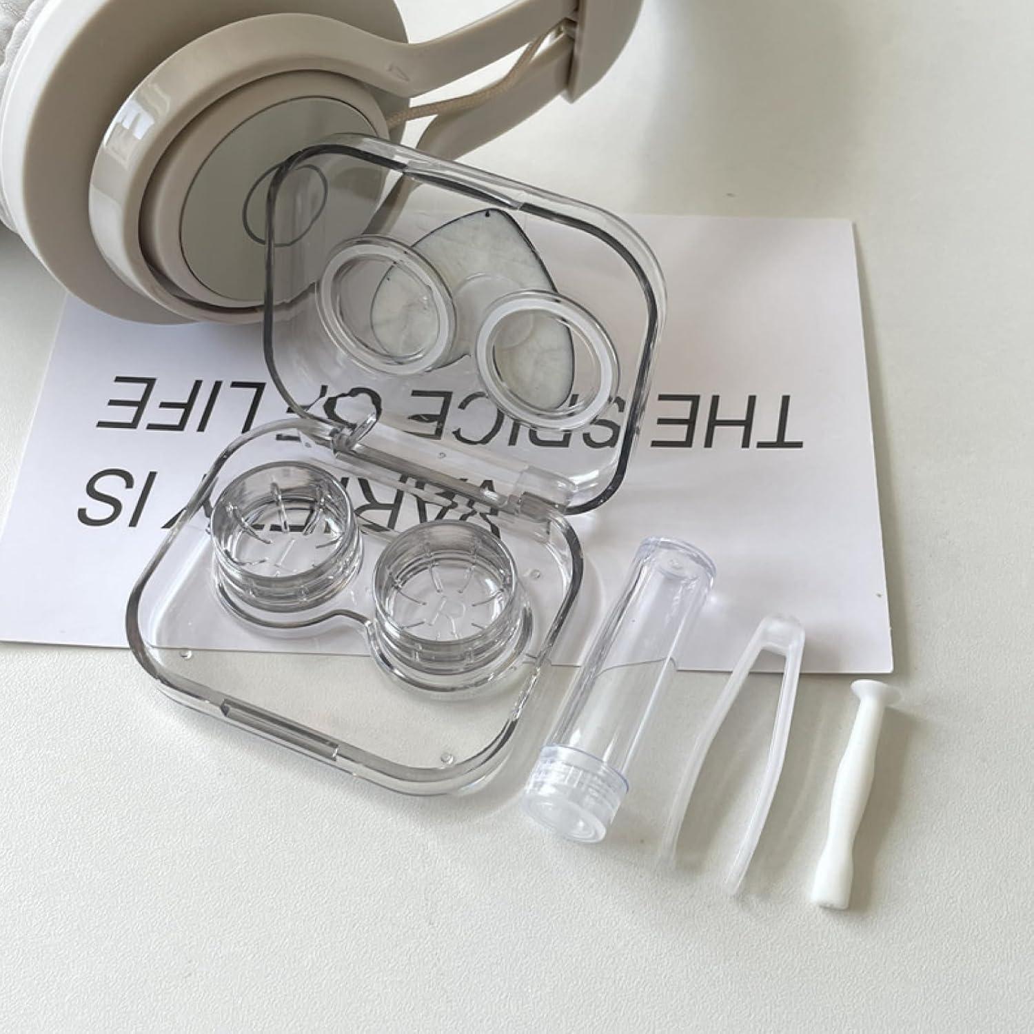 Estuche para Lentes de Contacto 3D Negro - Kit de Viaje 4 Piezas