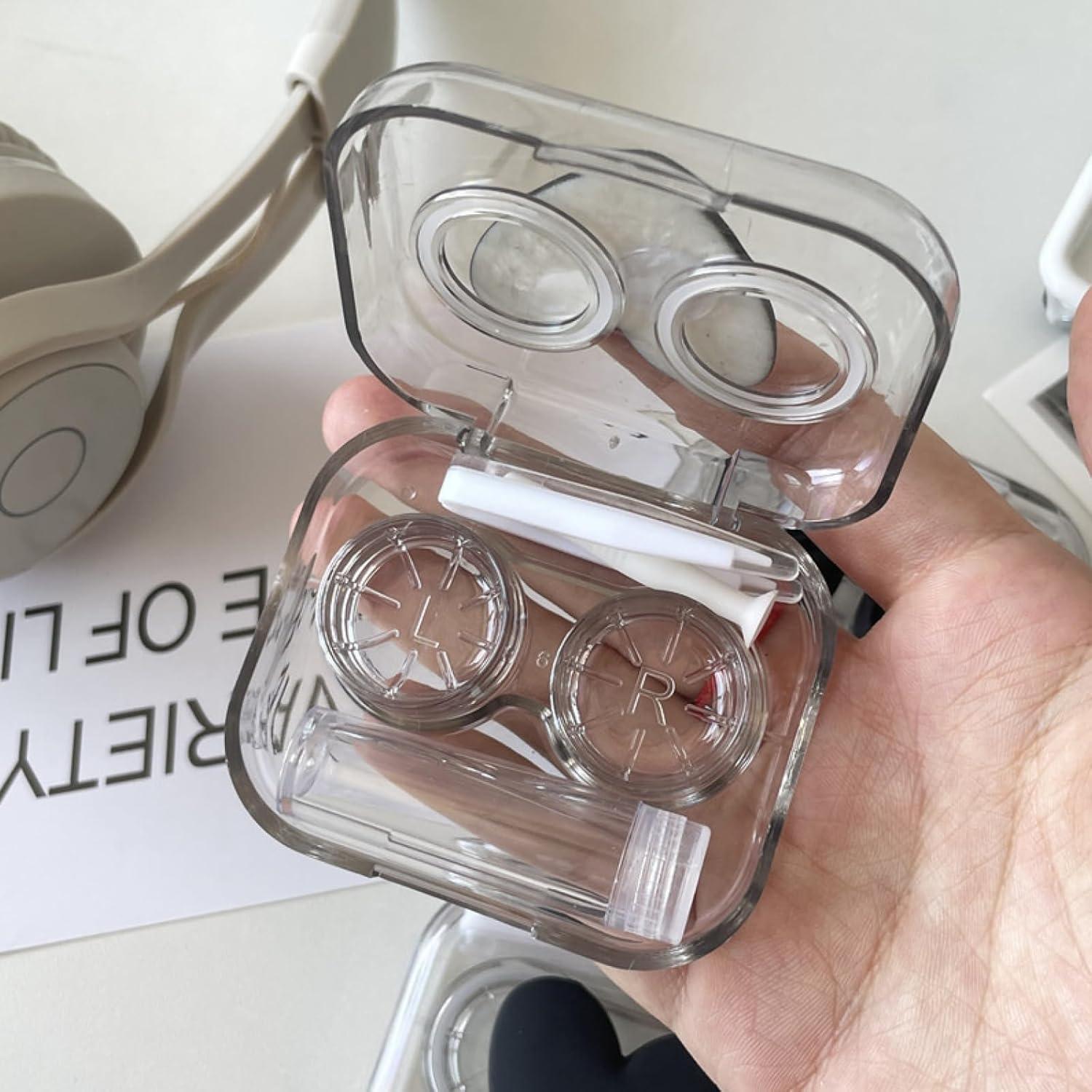 Estuche para Lentes de Contacto 3D Negro - Kit de Viaje 4 Piezas