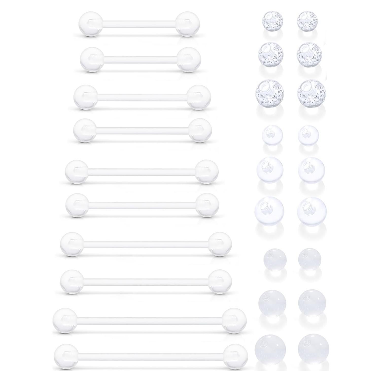 Anillo de Lengua y Retenedor de Piercing Ocptiy 14G 14-25mm