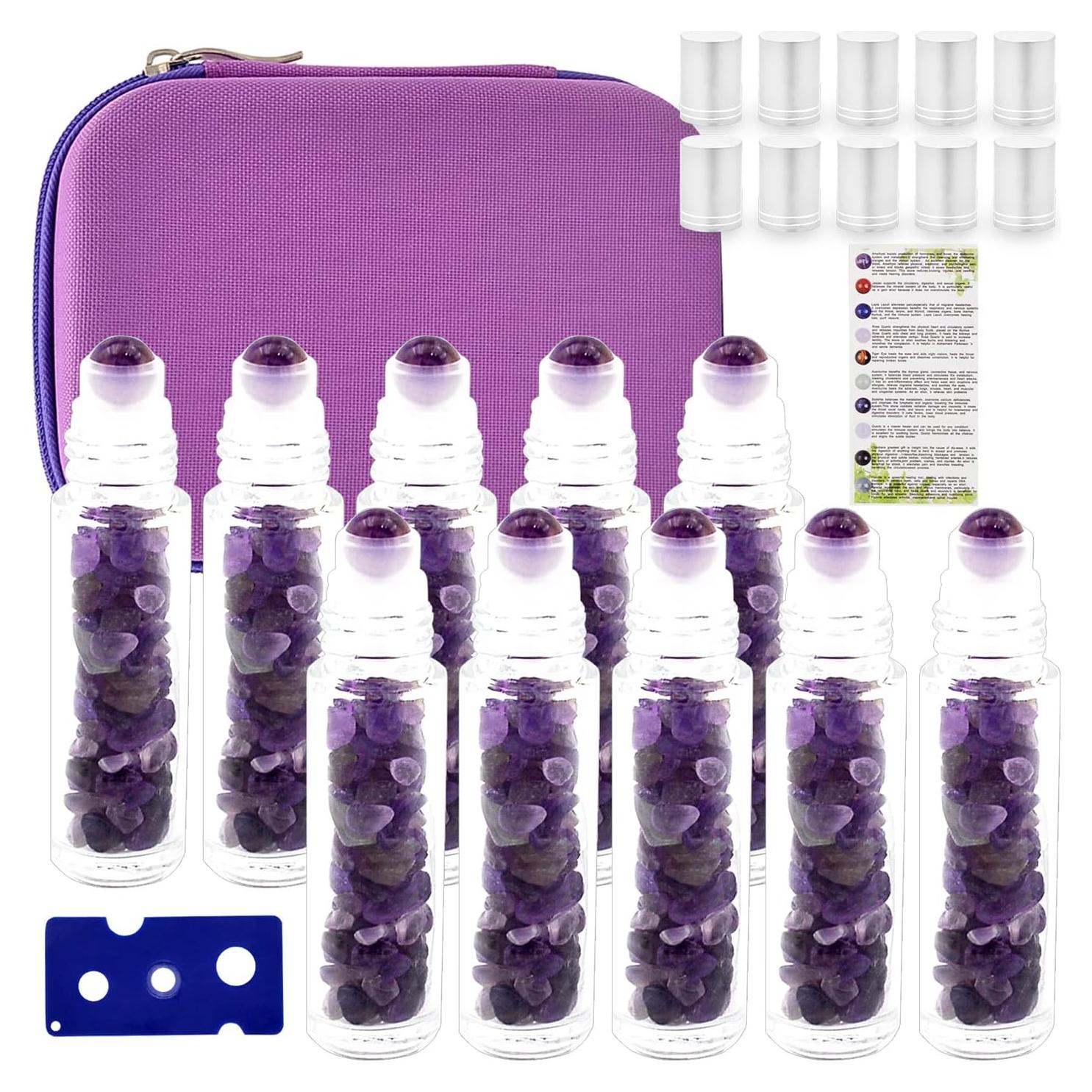 Botellas de Rodillo de Aceite Esencial 10ml Fengshuisale con Estuche