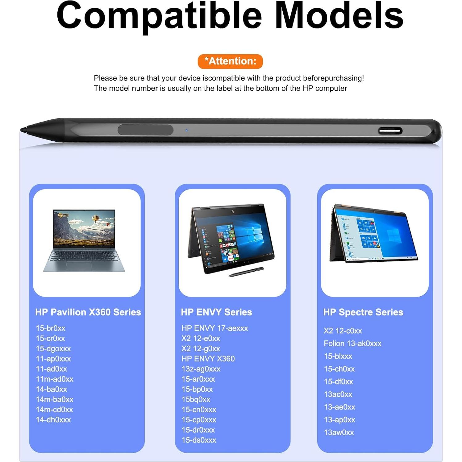 Lápiz Stylus Activo MPP 2.0 para HP Envy x360 Negro