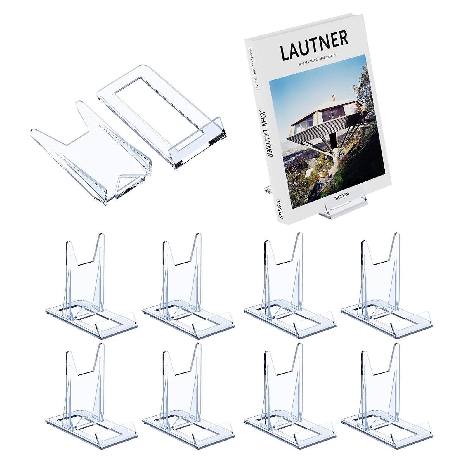 Soporte Acrílico para Libros PPH-Sisy - 8 Pcs, Ajustable