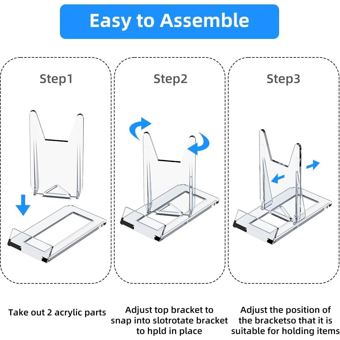 Soporte Acrílico para Libros PPH-Sisy - 8 Pcs, Ajustable