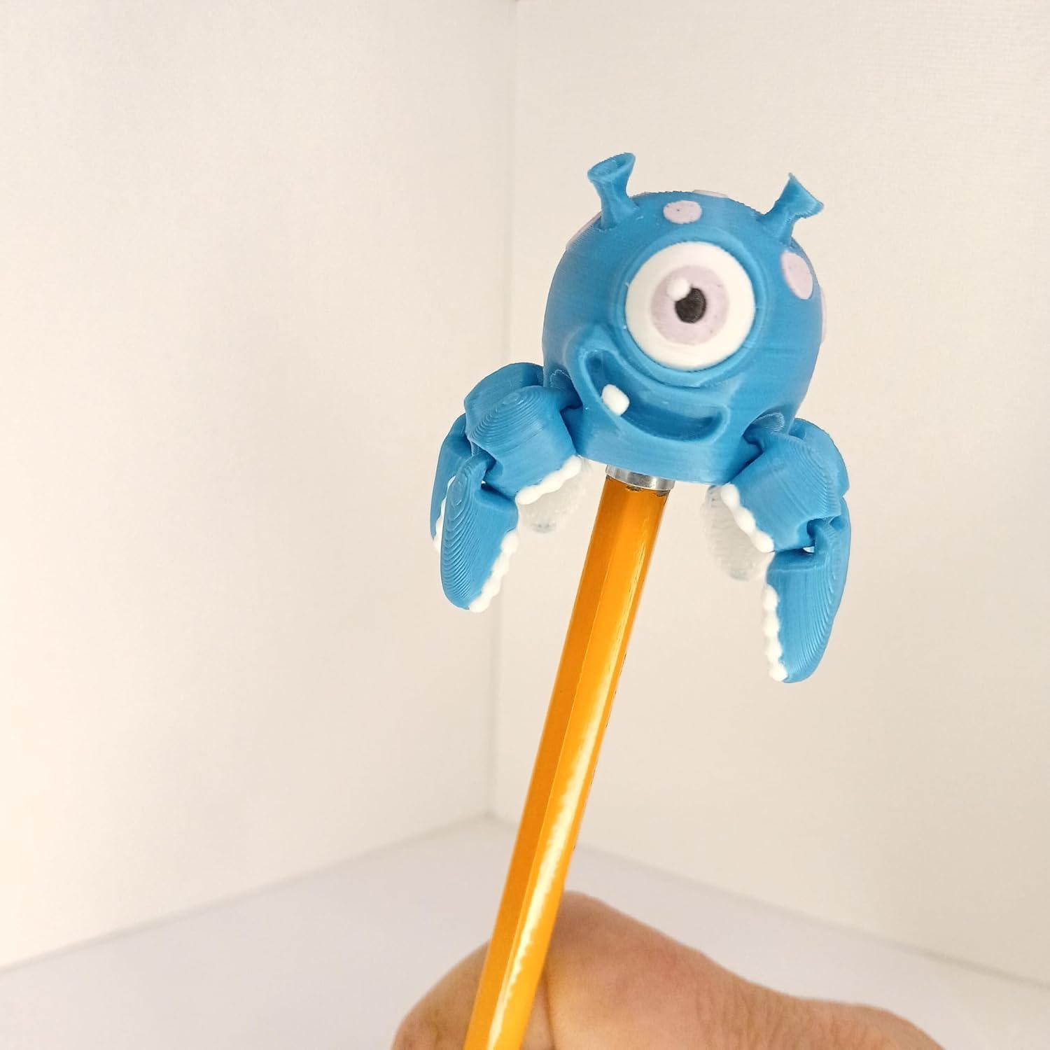 Tapa de Lápiz Alienígena Articulada 3D Azul - Alivio TDAH