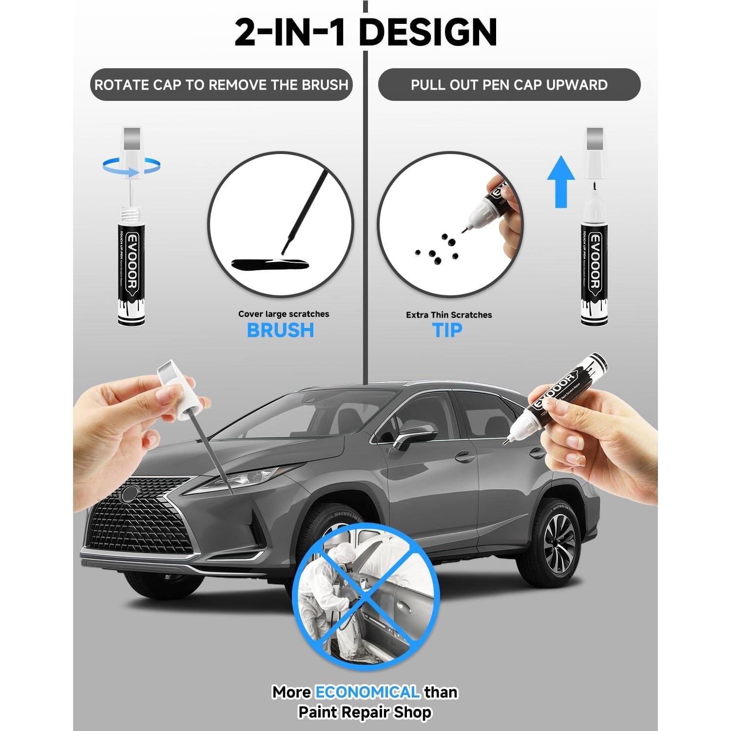 Pintura de Retoque Metálica Plateada Atómica 12.1ml EVOOOR
