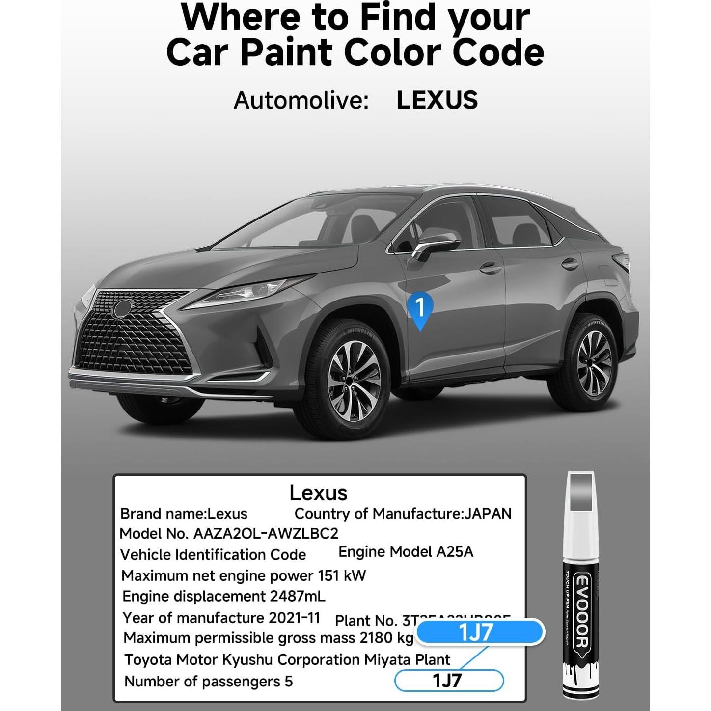 Pintura de Retoque Metálica Plateada Atómica 12.1ml EVOOOR