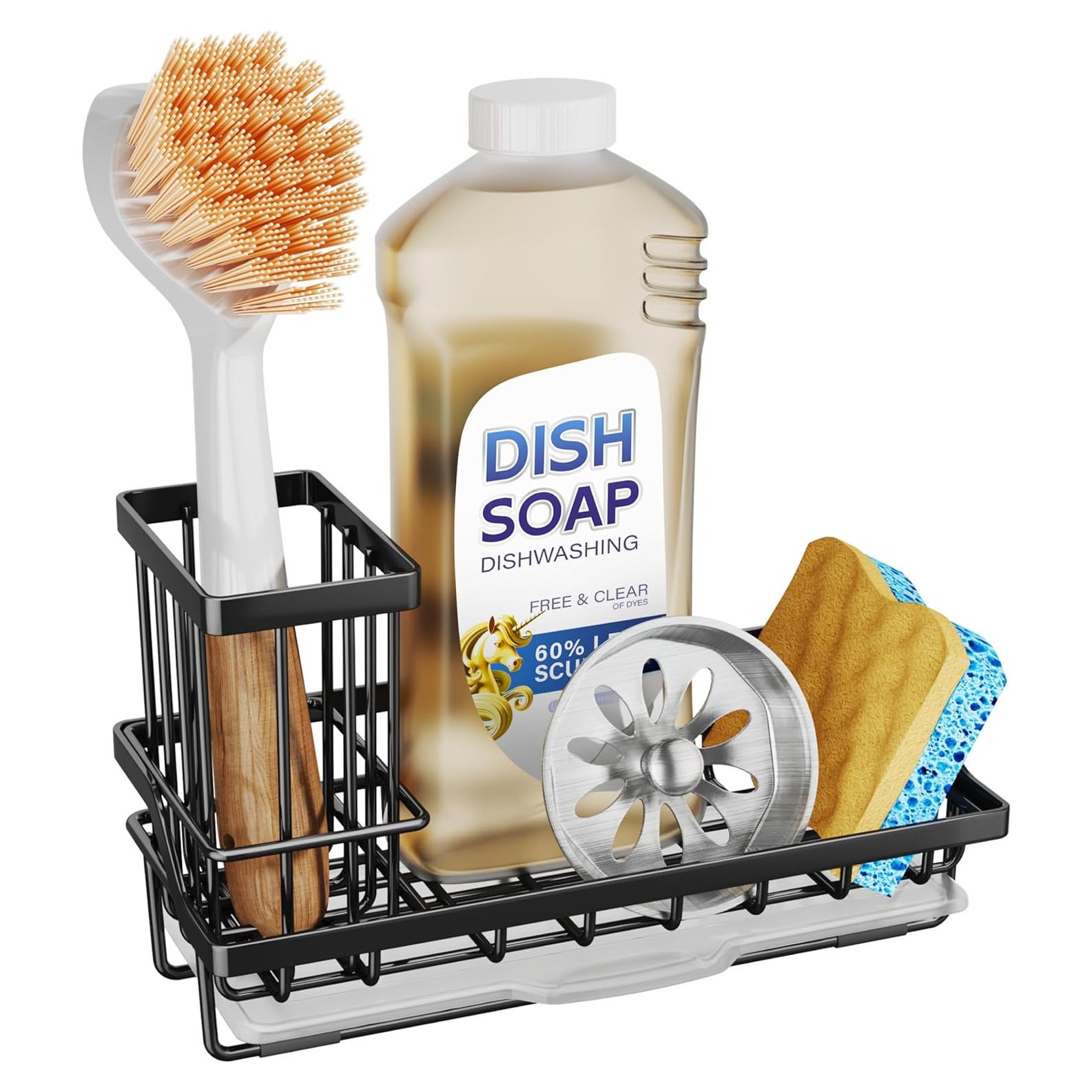 Soporte para Esponjas de Fregadero SWTYMIKI Acero Inoxidable Negro