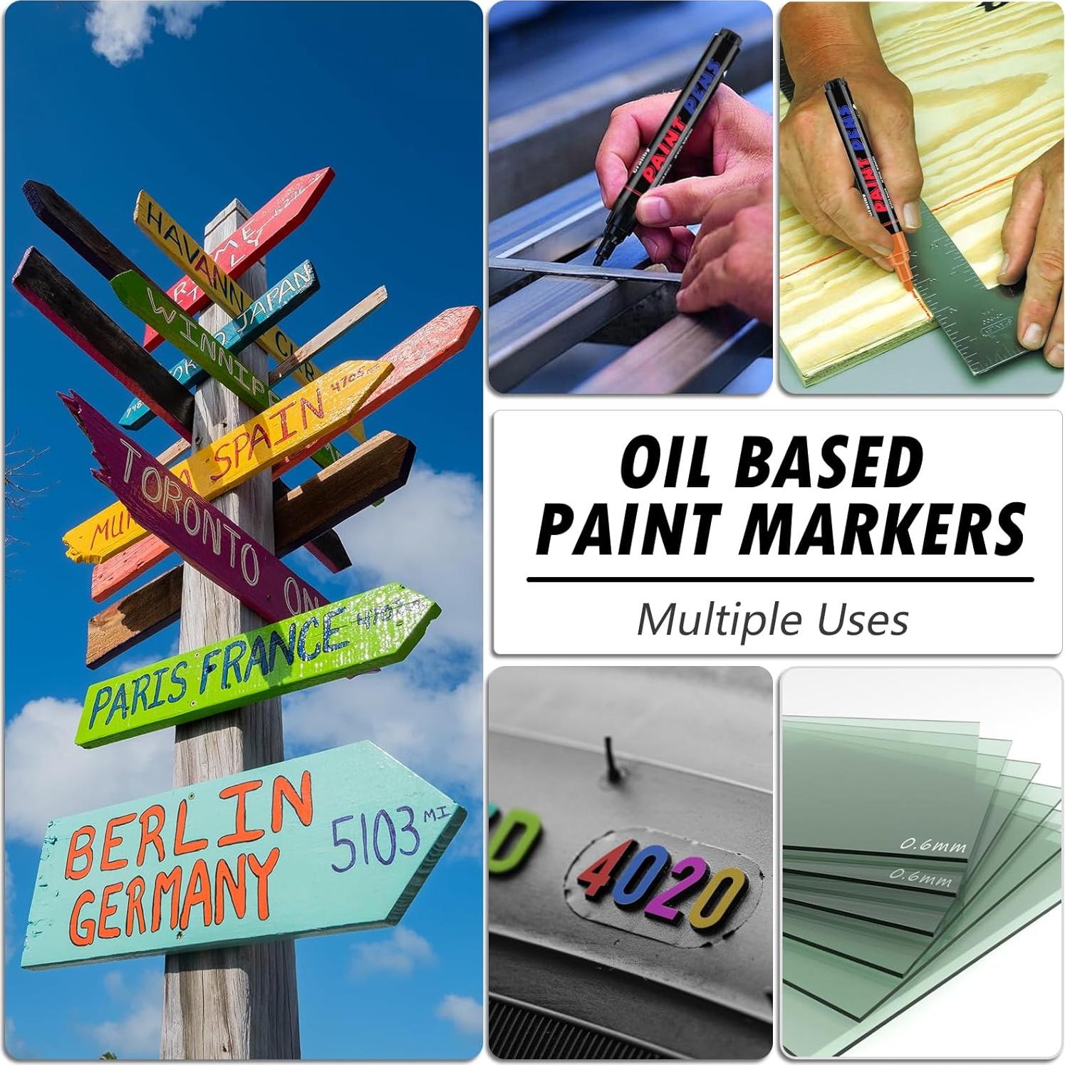 Marcadores de Pintura Permanente Craiiby - Paquete de 2, Negro