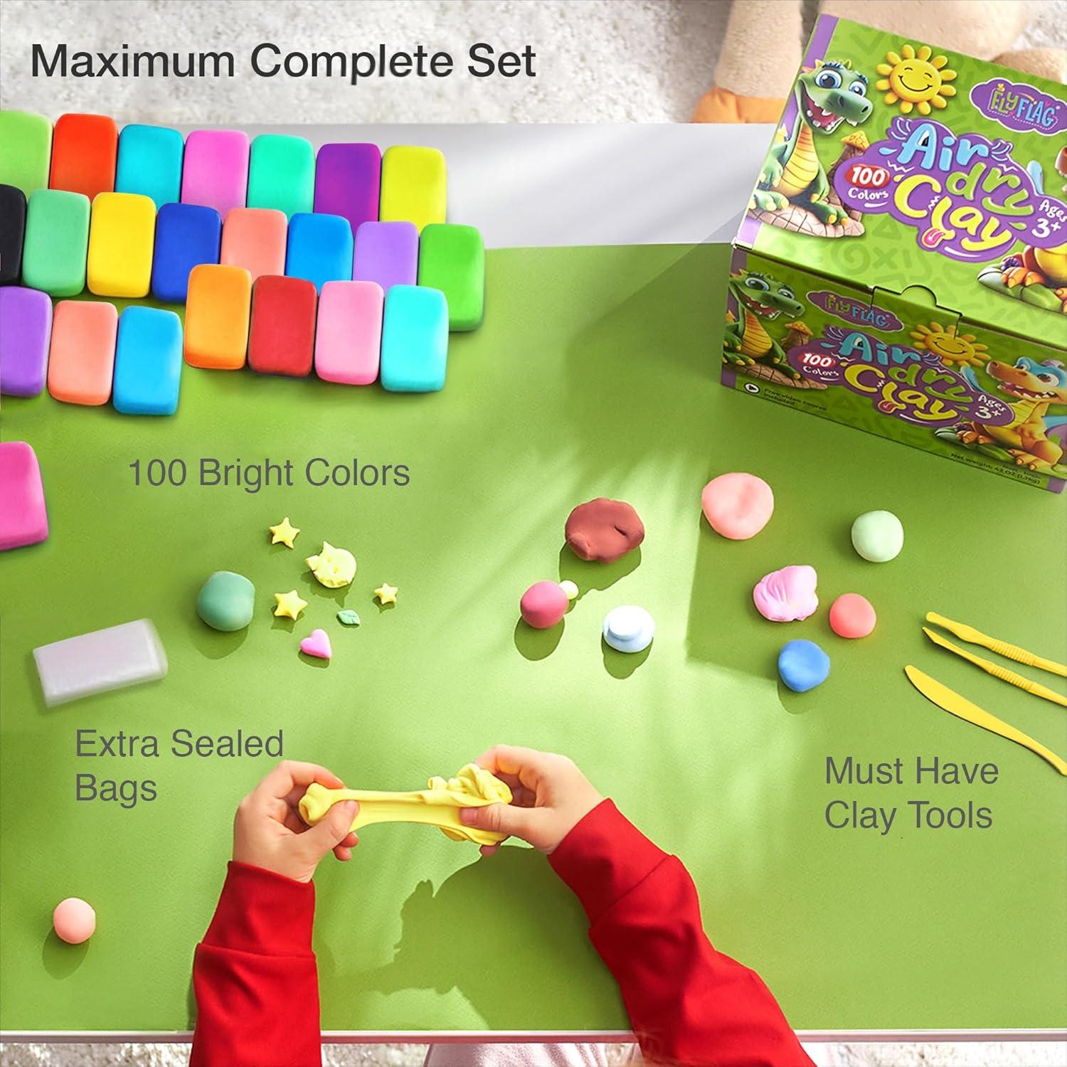 Arcilla Secada al Aire FlyFlag - 100 Colores, 0.98 kg