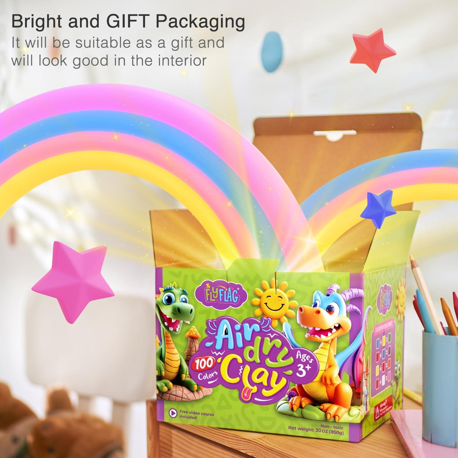 Arcilla Secada al Aire FlyFlag - 100 Colores, 0.98 kg