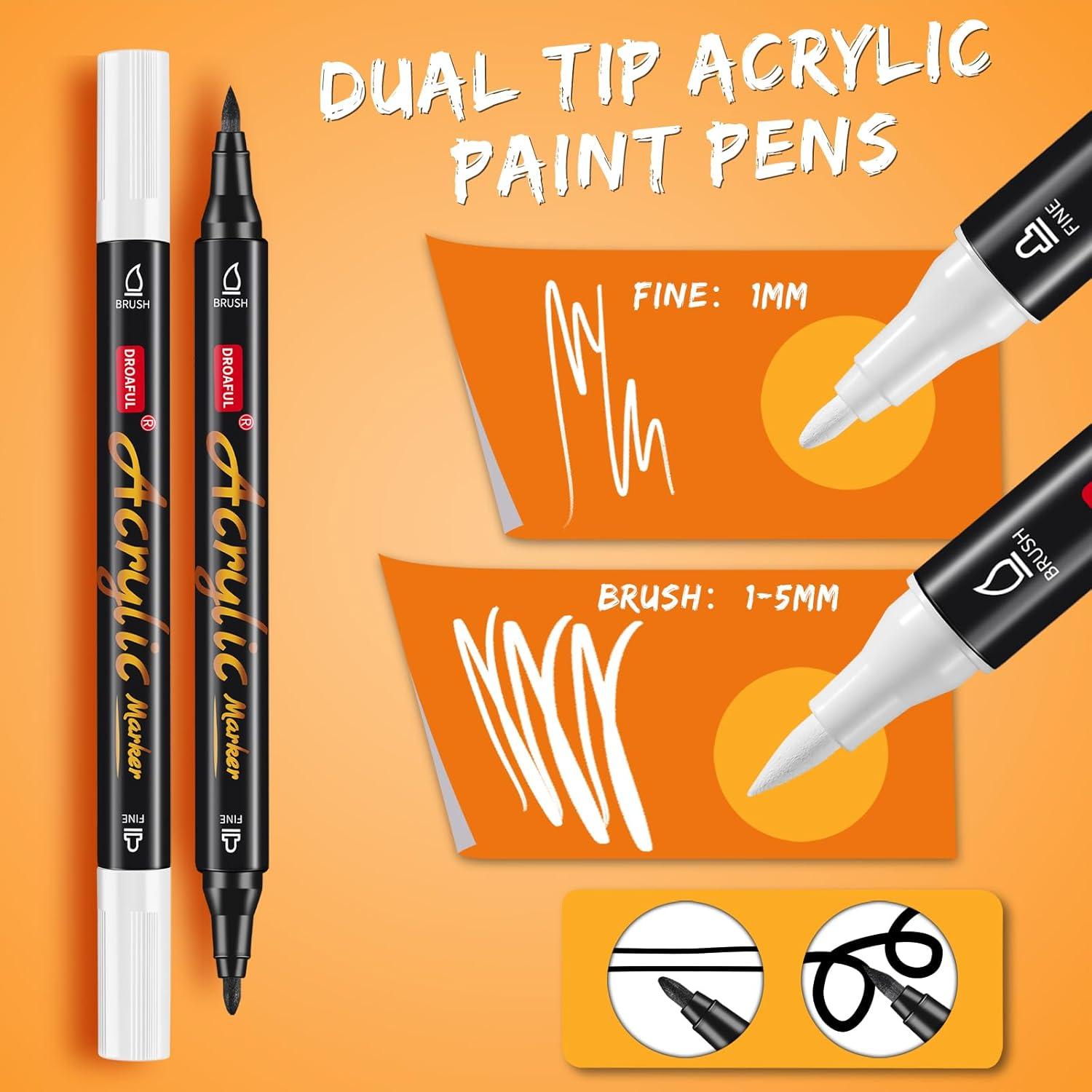 Marcadores de Pintura Acrílica Droaful 6 Piezas Doble Punta