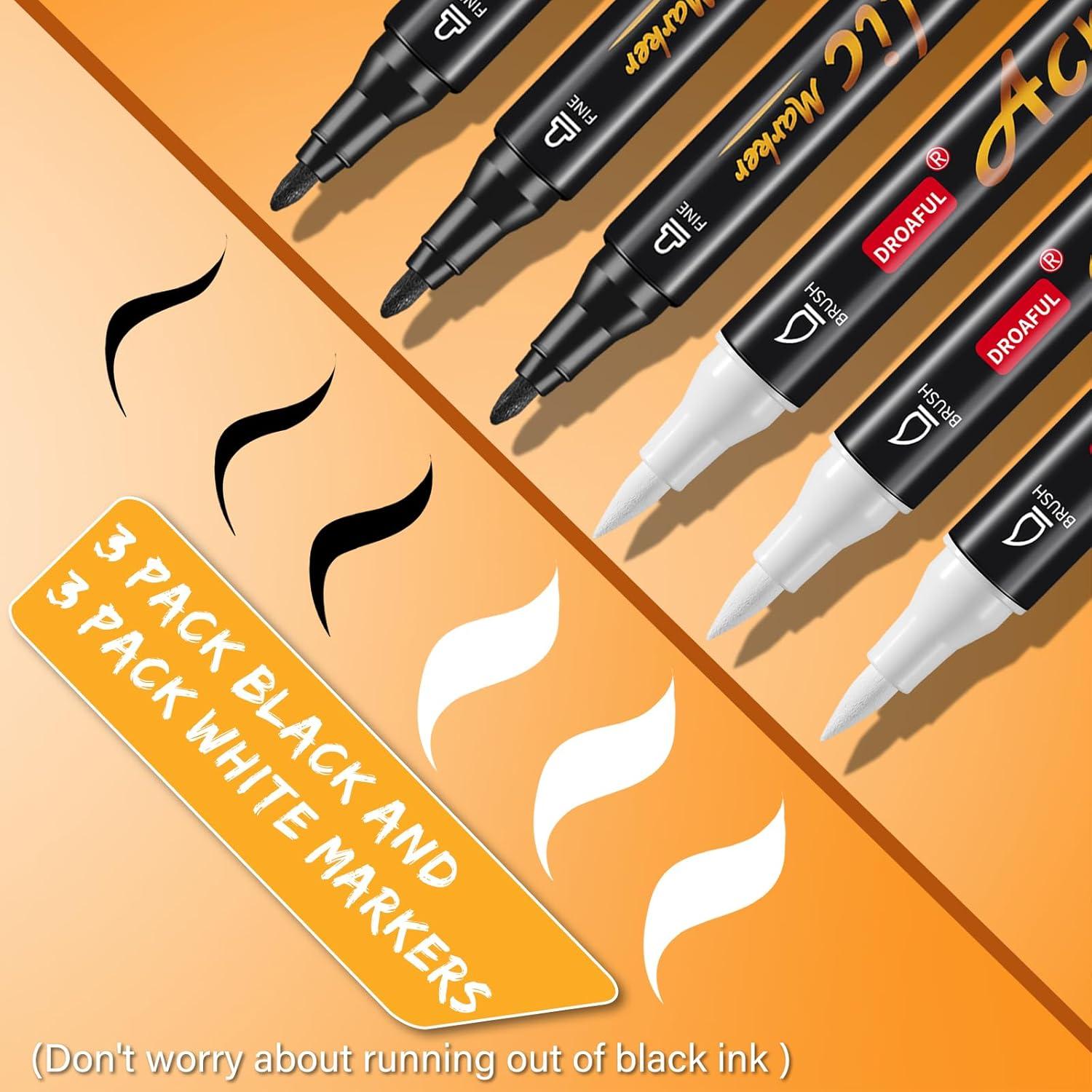 Marcadores de Pintura Acrílica Droaful 6 Piezas Doble Punta