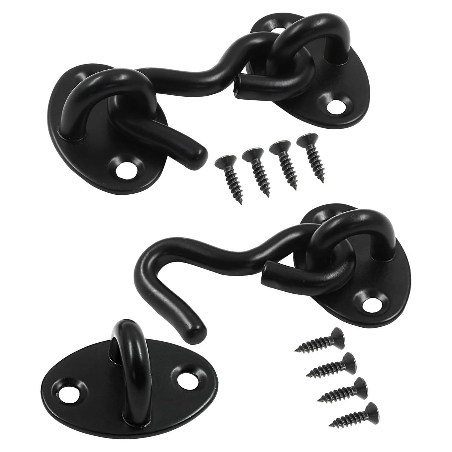 Gancho y Ojo de Privacidad Zorveiio 2 Pcs Acero Inoxidable Negro