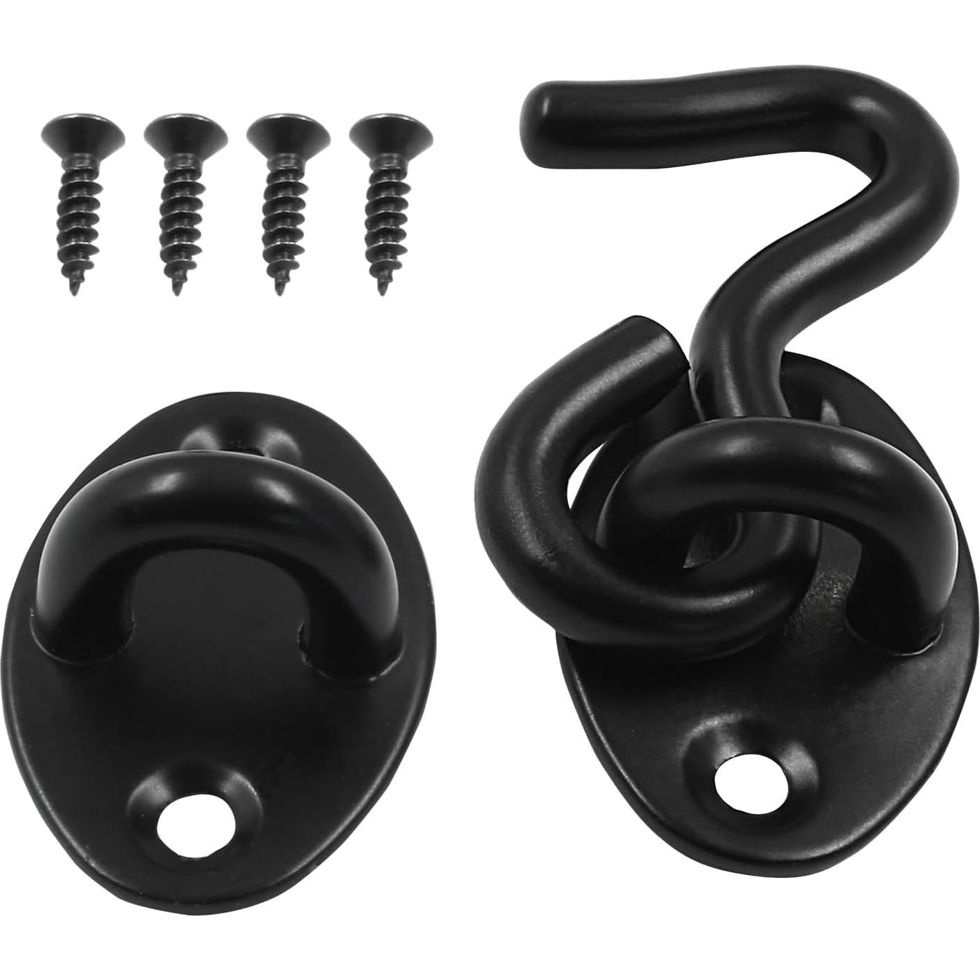 Gancho y Ojo de Privacidad Zorveiio 2 Pcs Acero Inoxidable Negro