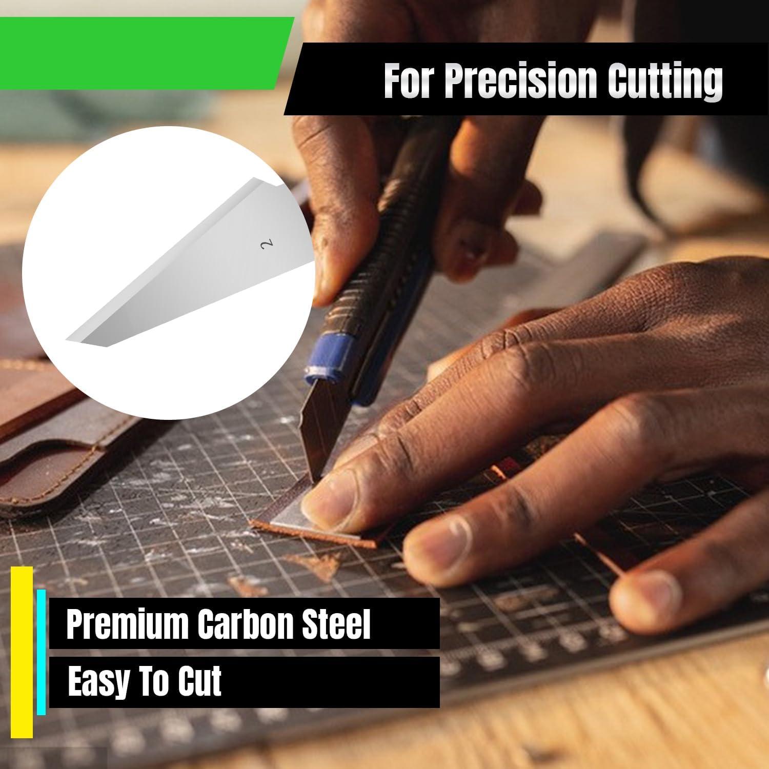 120 Cuchillas de Cuchillo Exacto Qimoo de Acero Carbono