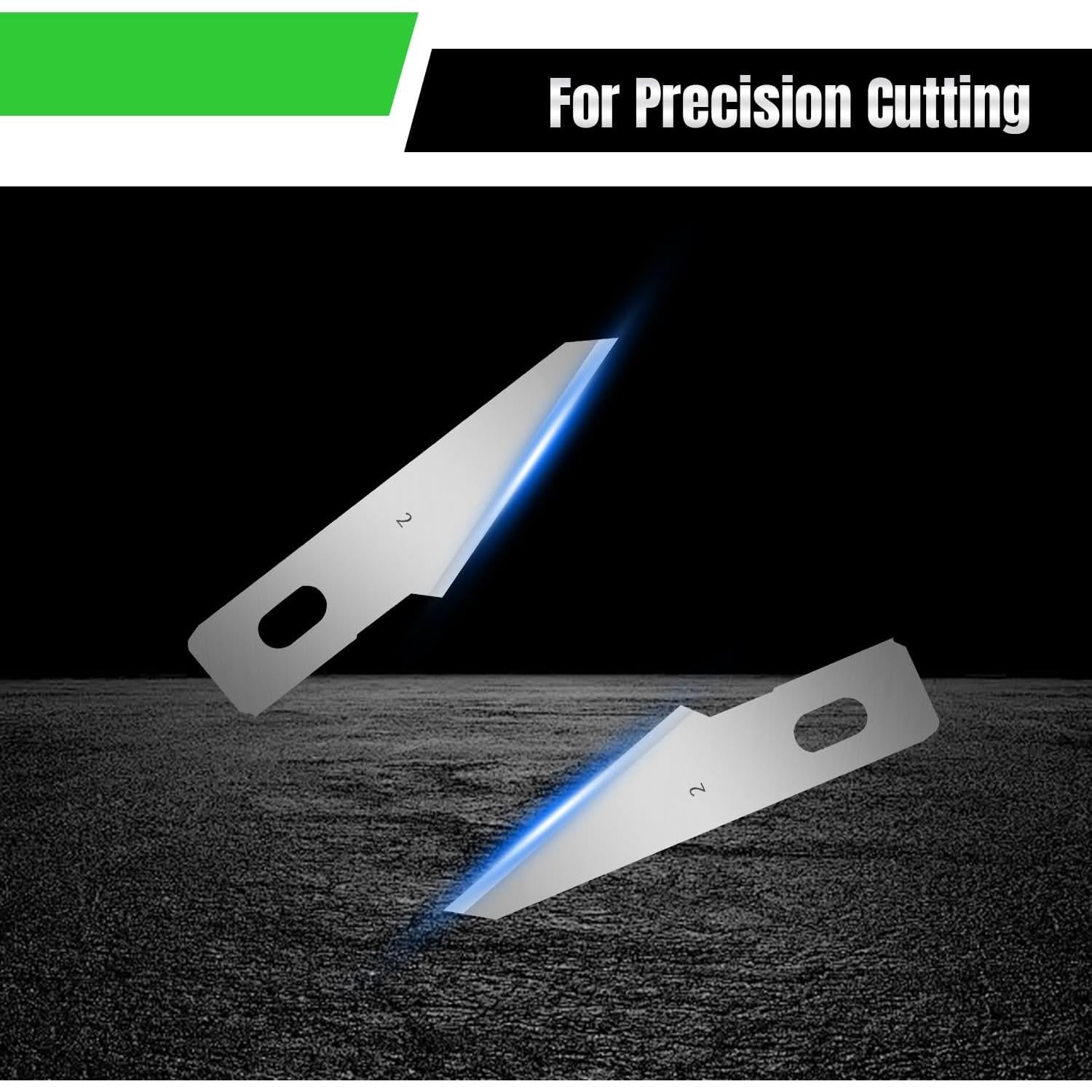 120 Cuchillas de Cuchillo Exacto Qimoo de Acero Carbono