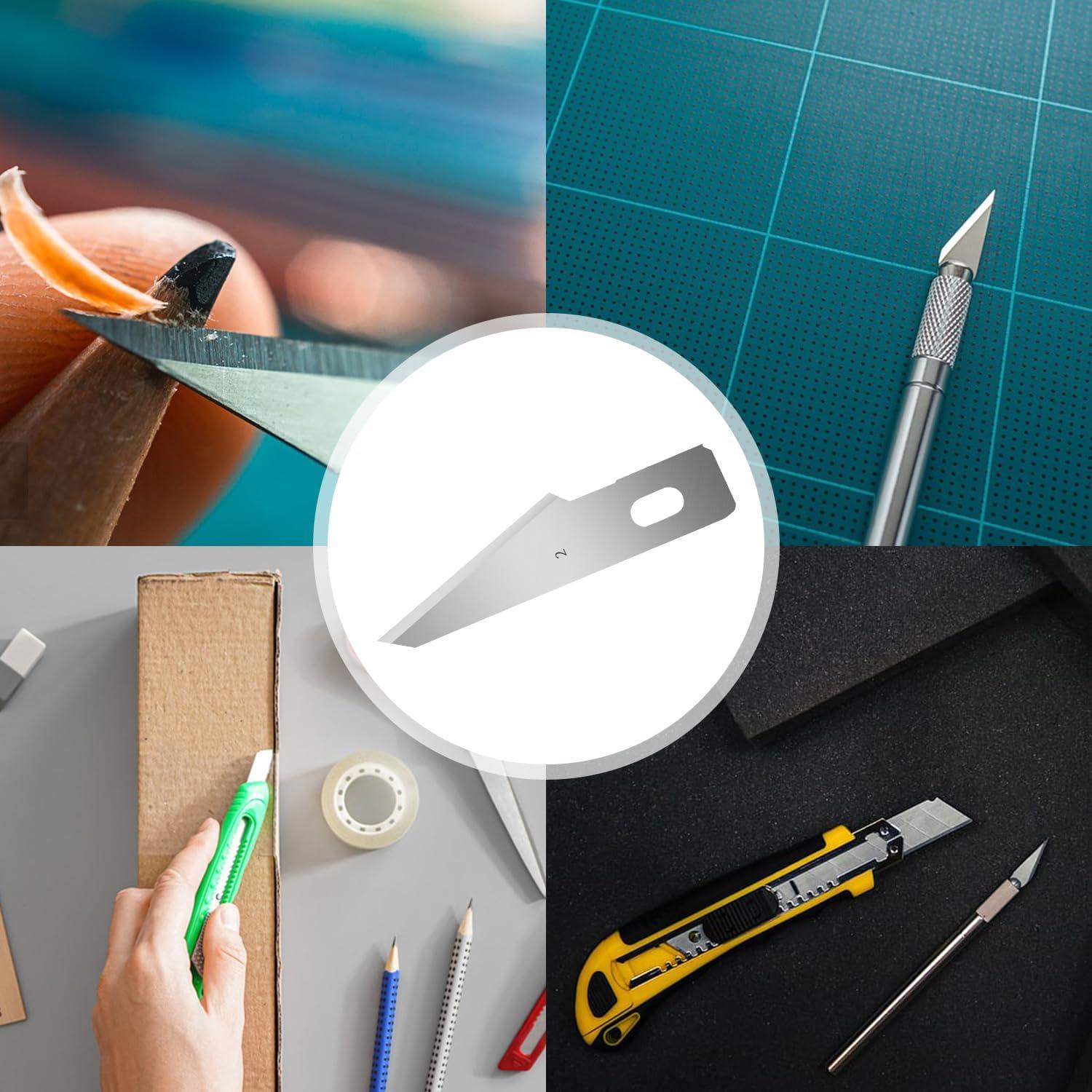 120 Cuchillas de Cuchillo Exacto Qimoo de Acero Carbono