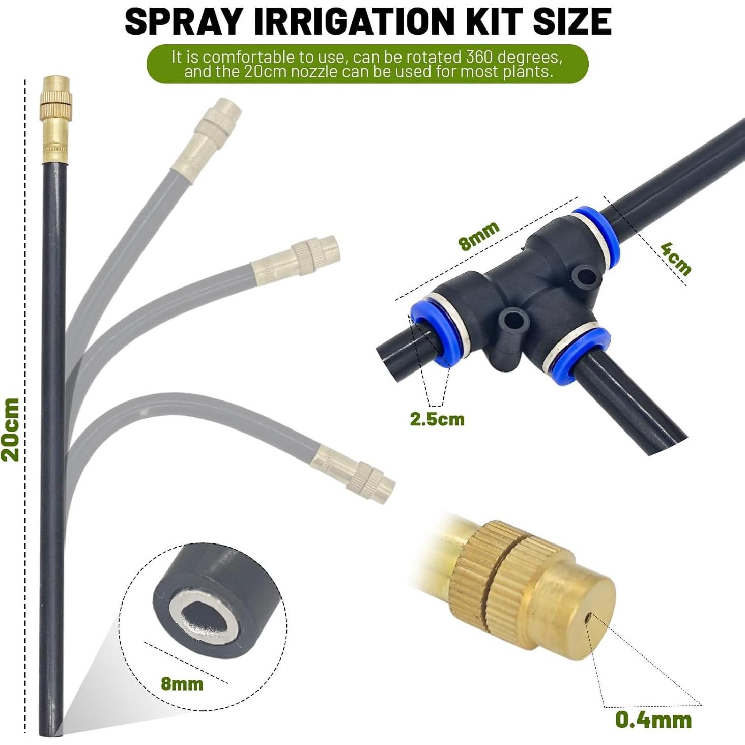 Sistema de Riego por Goteo Ajustable 20FT Thiswing - 5 Boquillas