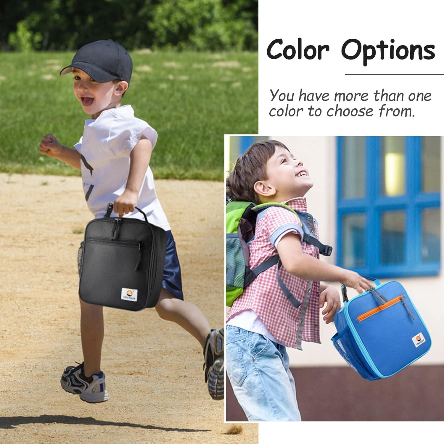 Bolsa de Almuerzo Aislada CaCTOUR para Niños 2 Piezas Azul y Negro