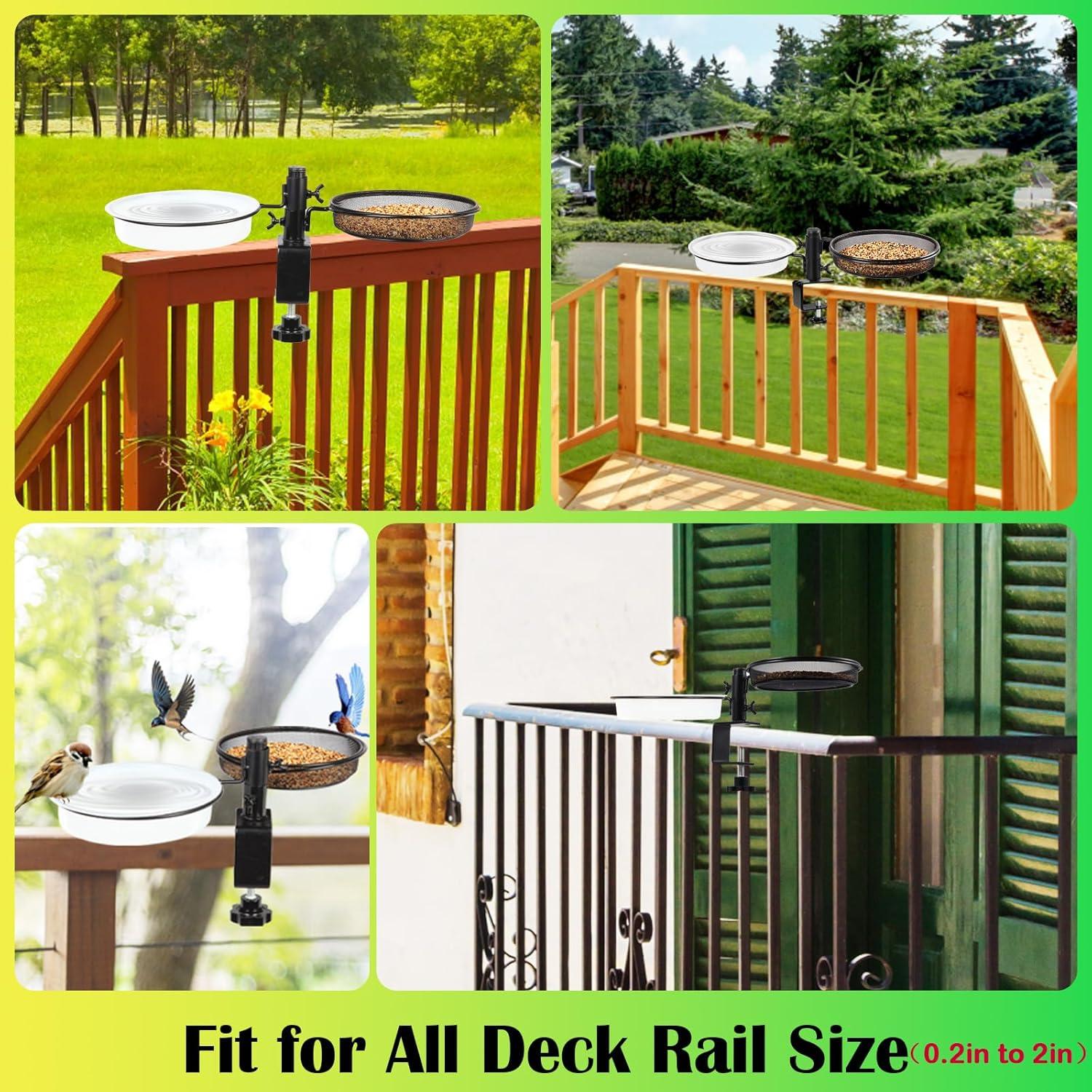 Comedero para Aves HRAYLTOP de Terraza con 2 Cuencos de Agua