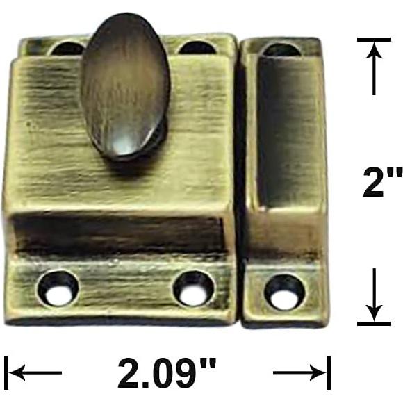 Cerradura de Gabinete Ovalada QCAA de Latón Antiguo 5.08 cm