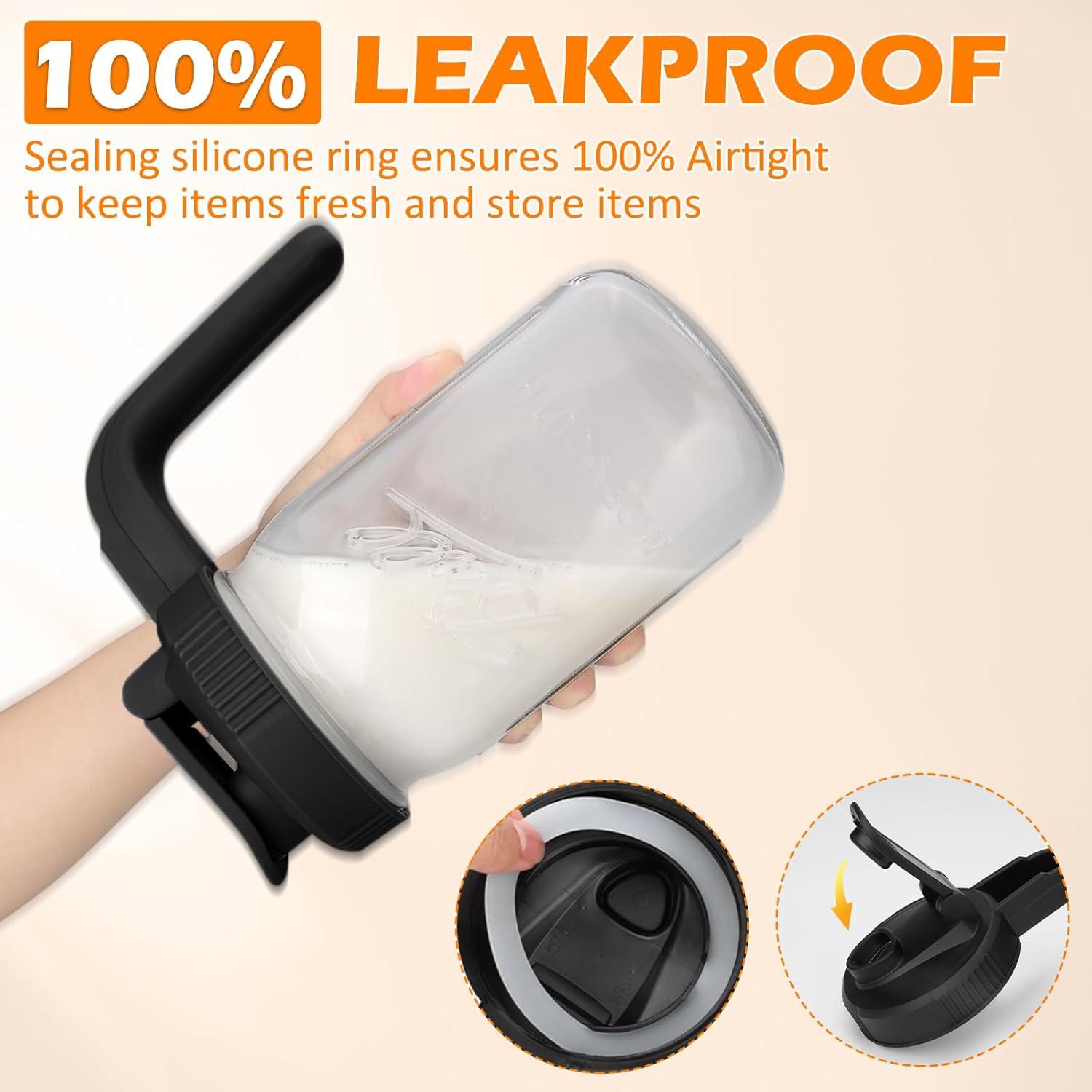 Tapa de Vertedor UUGLAM para Tarro Mason, Paquete de 2, Negro