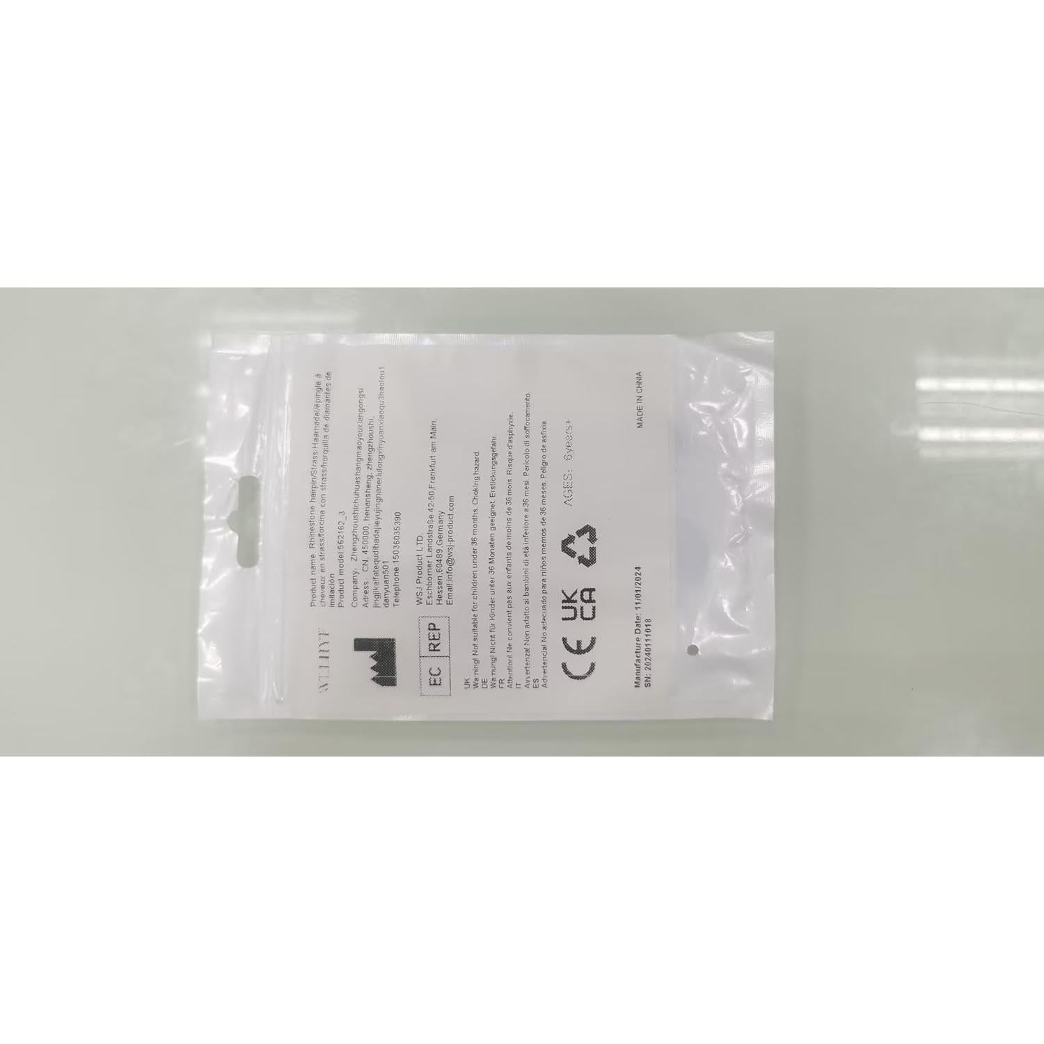 2 Piezas Pinzas para el Cabello WLLHYF con Rhinestones Negros