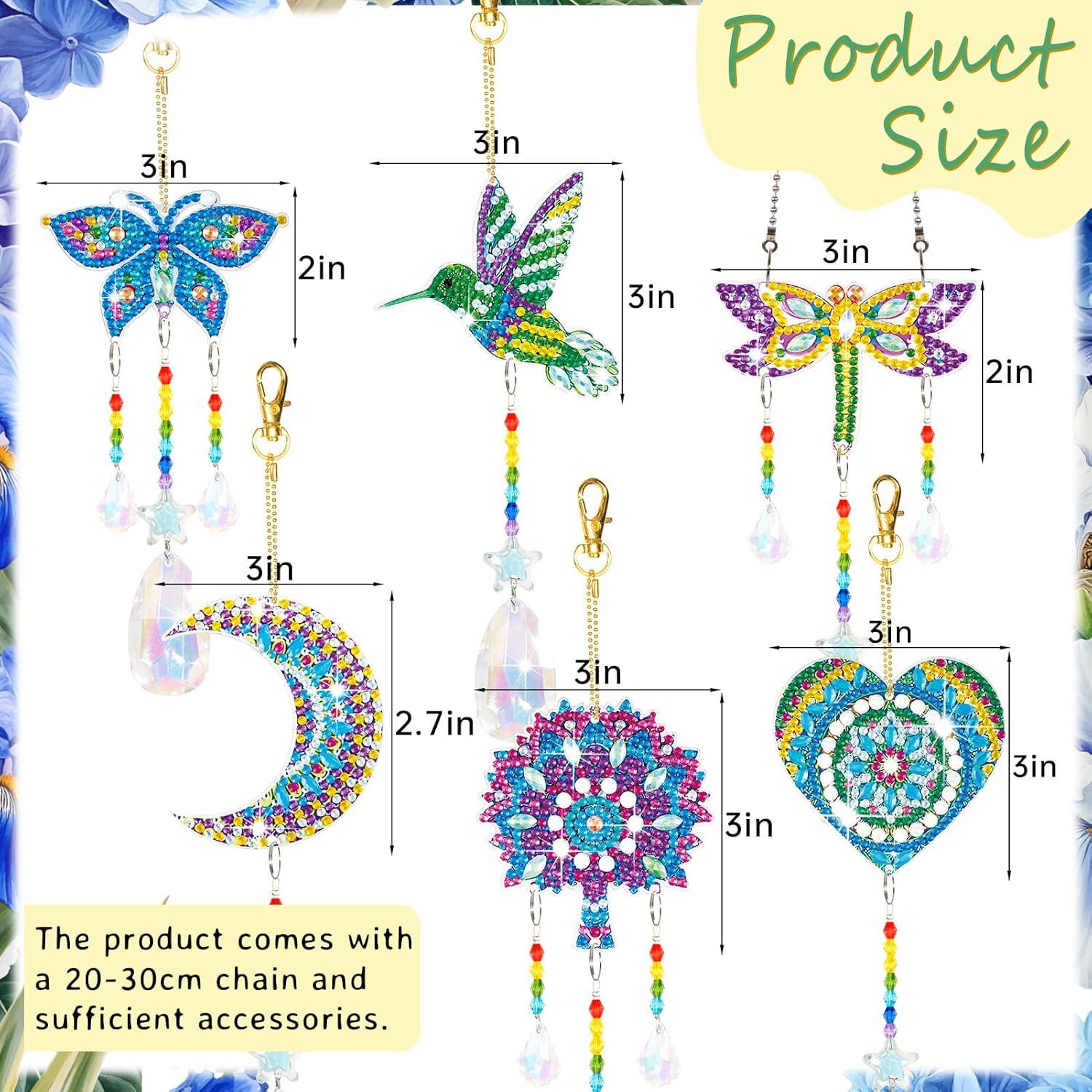 Móvil de Viento 3D DIY YUNVI 6 Pcs Pinturas de Diamantes