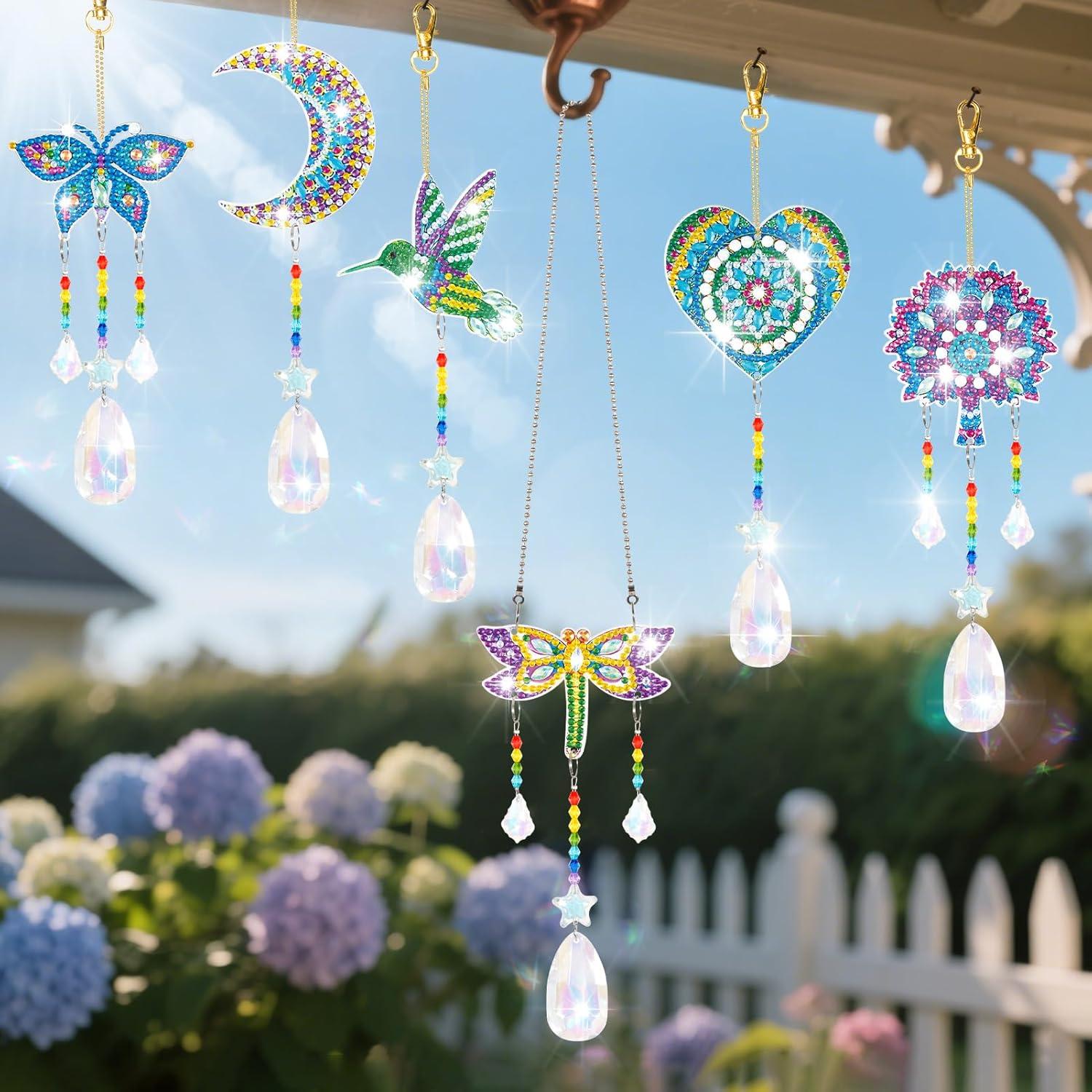 Móvil de Viento 3D DIY YUNVI 6 Pcs Pinturas de Diamantes