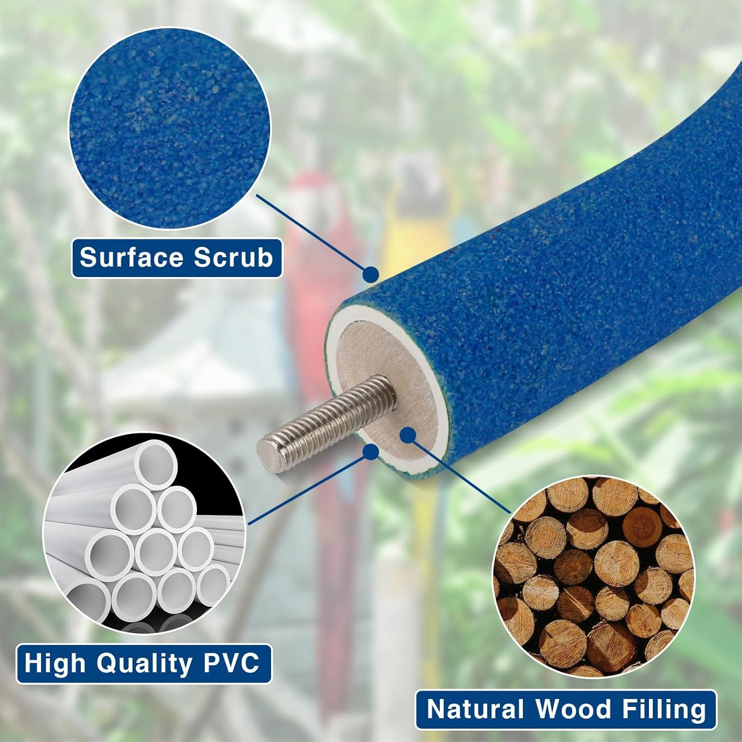 Percha para Loro Rypet 12x16cm Arena Cuarzo Superficie Rugosa