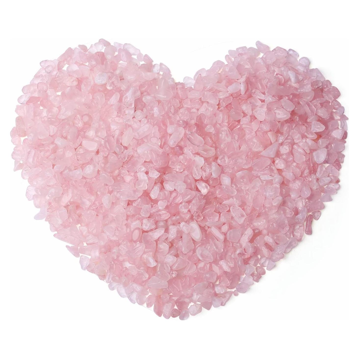 Grava de Cuarzo Rosa Pulido 0.25kg - Piedras Curativas Decorativas