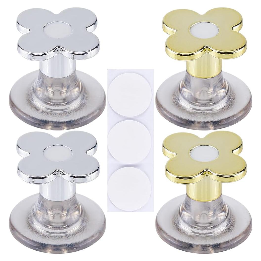 Botones de Inodoro en Forma de Flor GORGECRAFT 4PCS Dorado Plateado