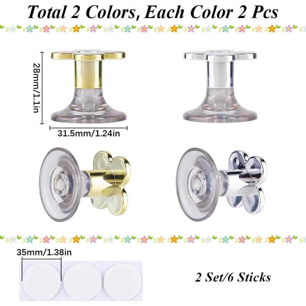 Botones de Inodoro en Forma de Flor GORGECRAFT 4PCS Dorado Plateado