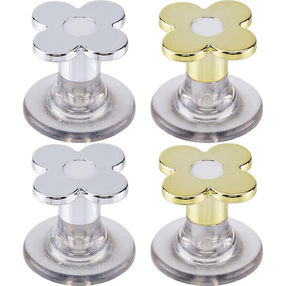 Botones de Inodoro en Forma de Flor GORGECRAFT 4PCS Dorado Plateado