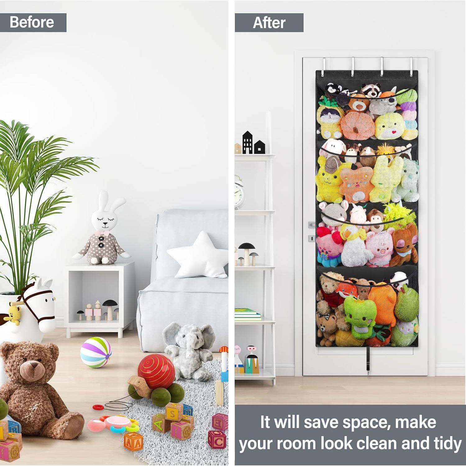 Organizador Colgante de Juguetes Woodoulogy 160x59 cm Negro