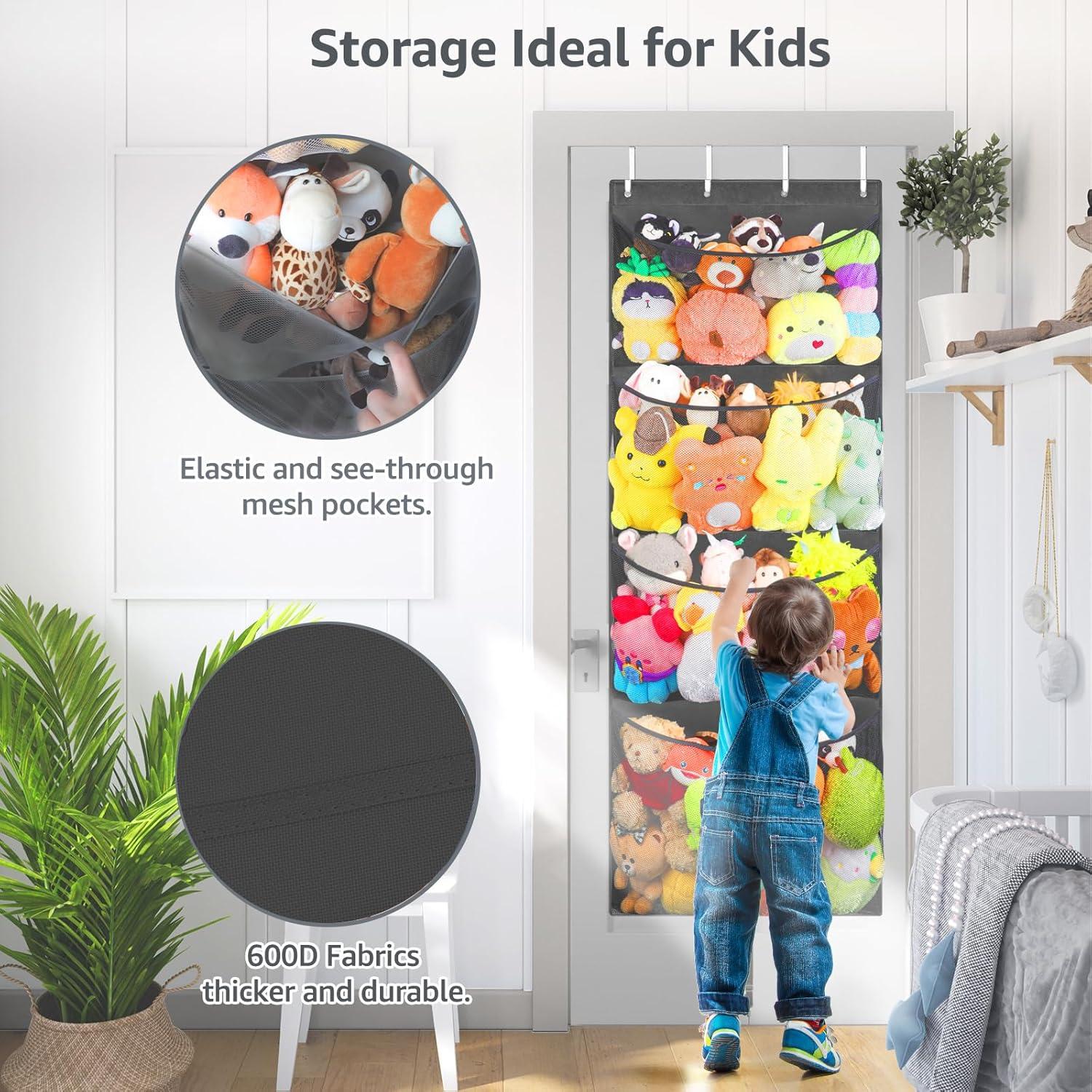 Organizador Colgante de Juguetes Woodoulogy 160x59 cm Negro