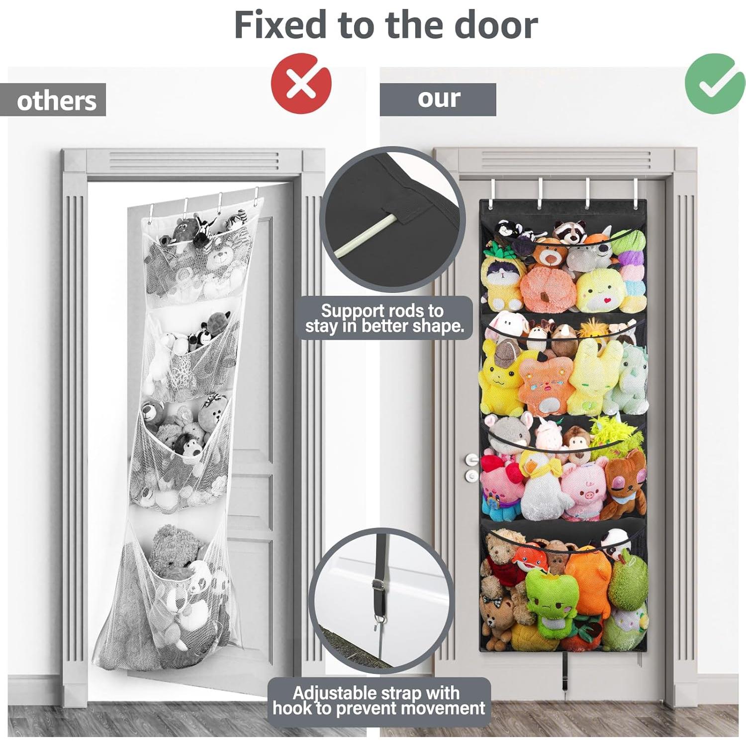 Organizador Colgante de Juguetes Woodoulogy 160x59 cm Negro