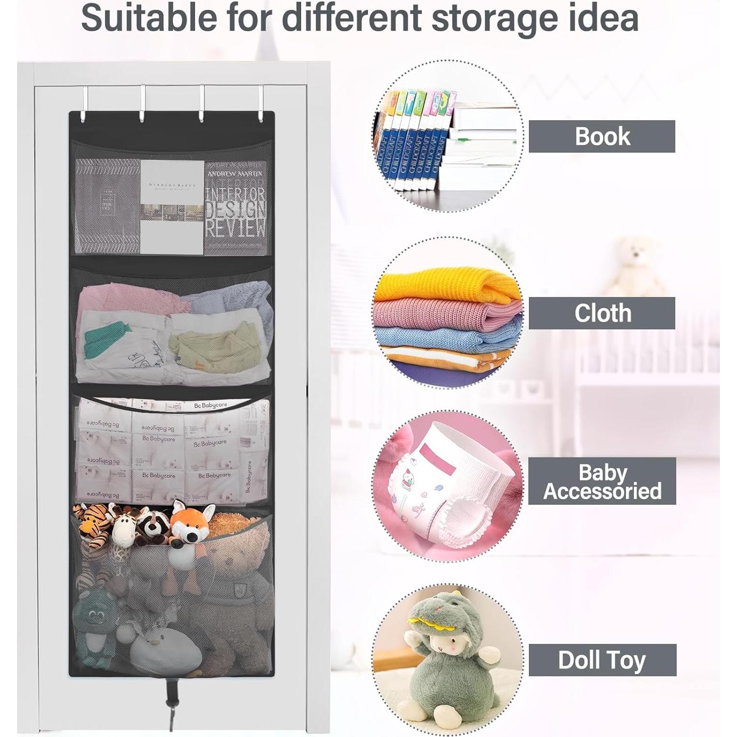 Organizador Colgante de Juguetes Woodoulogy 160x59 cm Negro